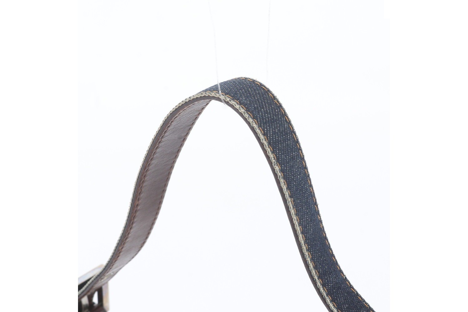 Flower Denim Mamma Bucket Baguette FF Hardware Leather Shoulder Bag — view 2