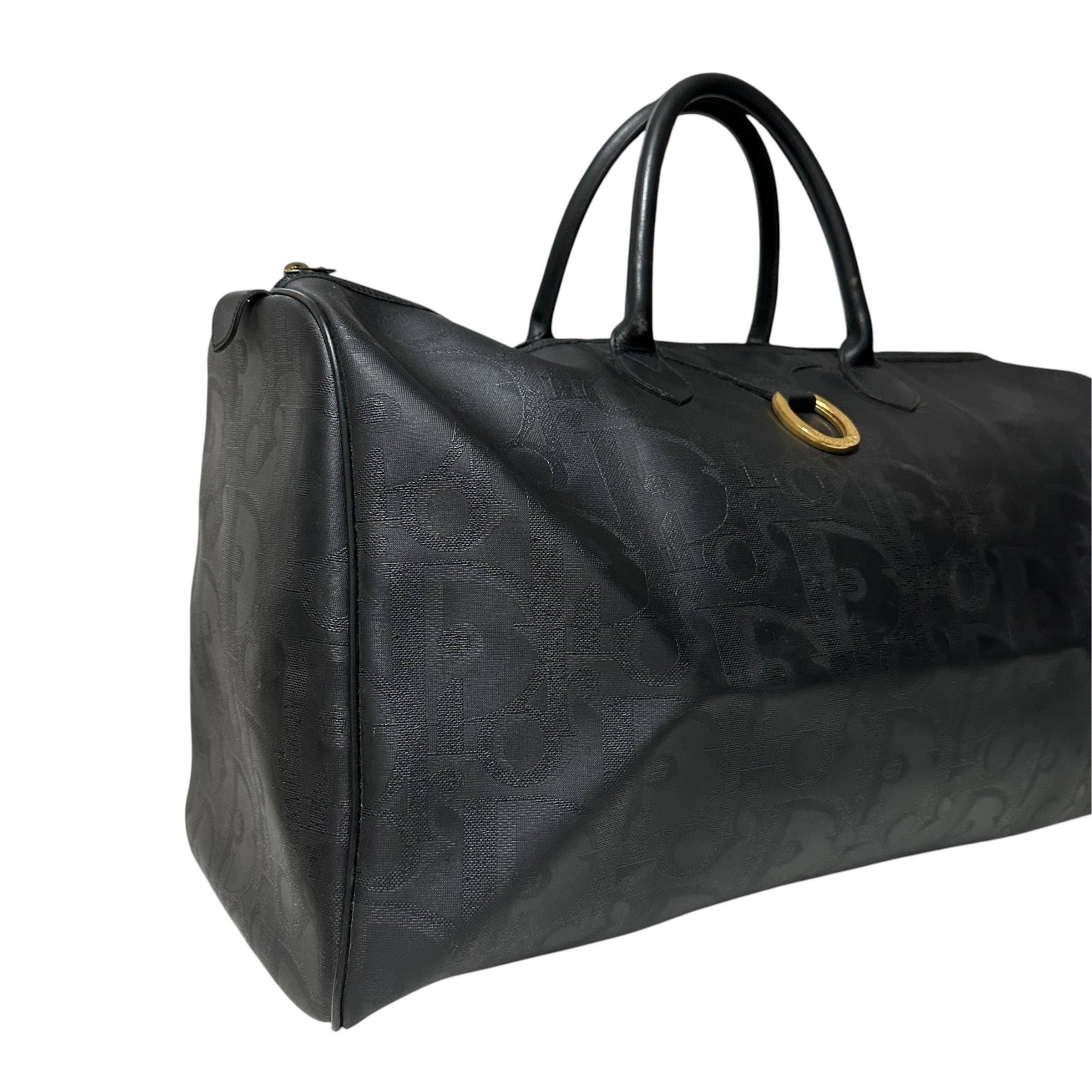 Trotter Polochon Boston Bag, Black & Gold — view 2