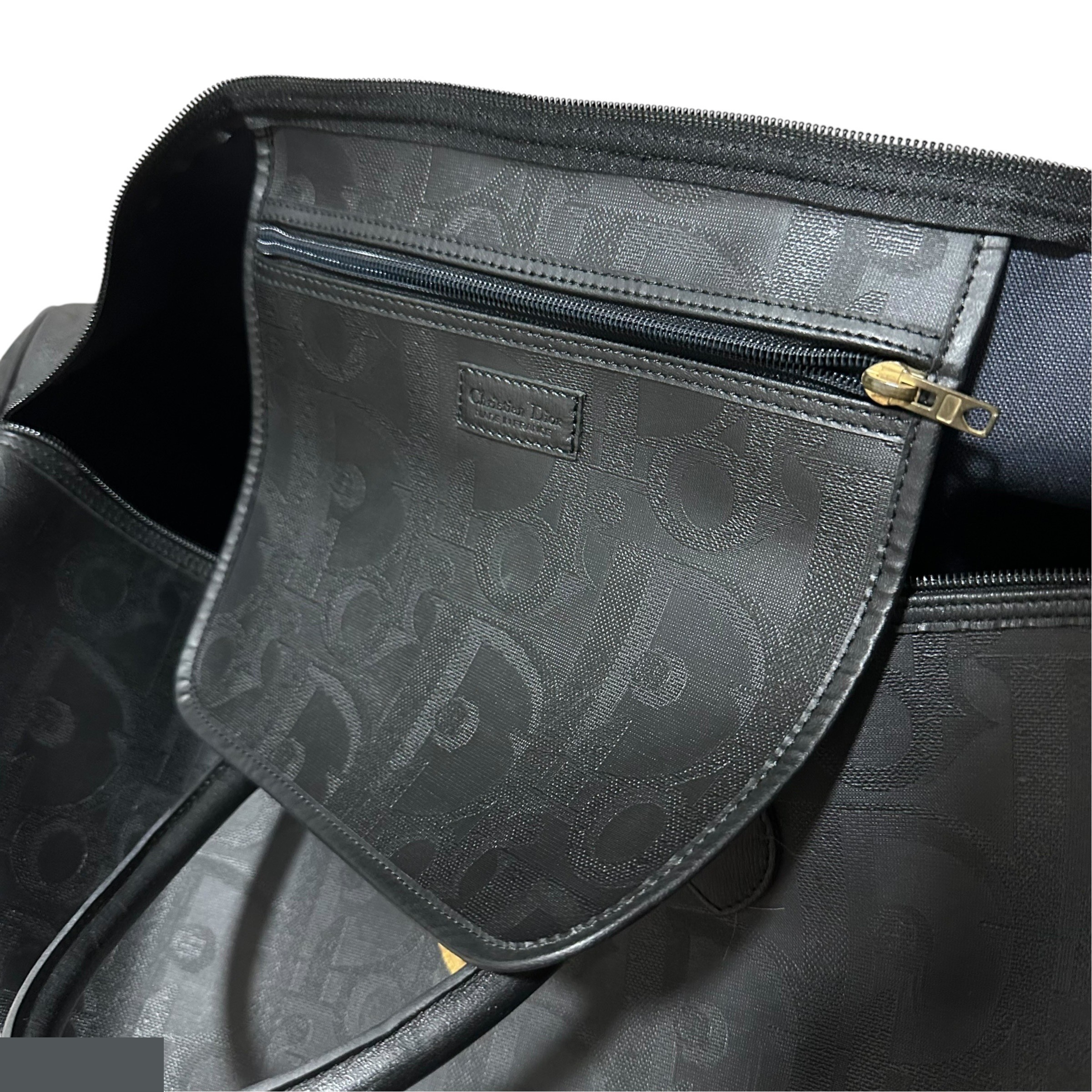 Trotter Polochon Boston Bag, Black & Gold — view 12
