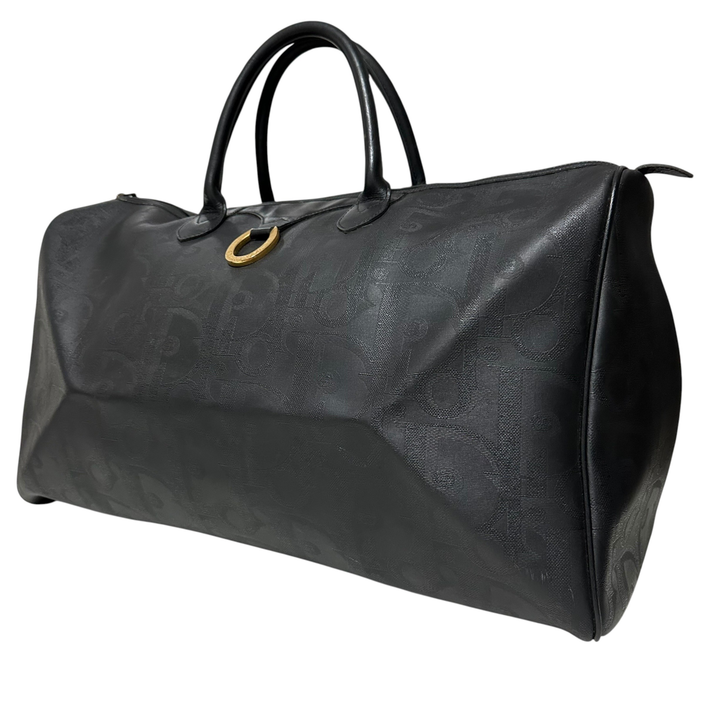 Trotter Polochon Boston Bag, Black & Gold — view 3