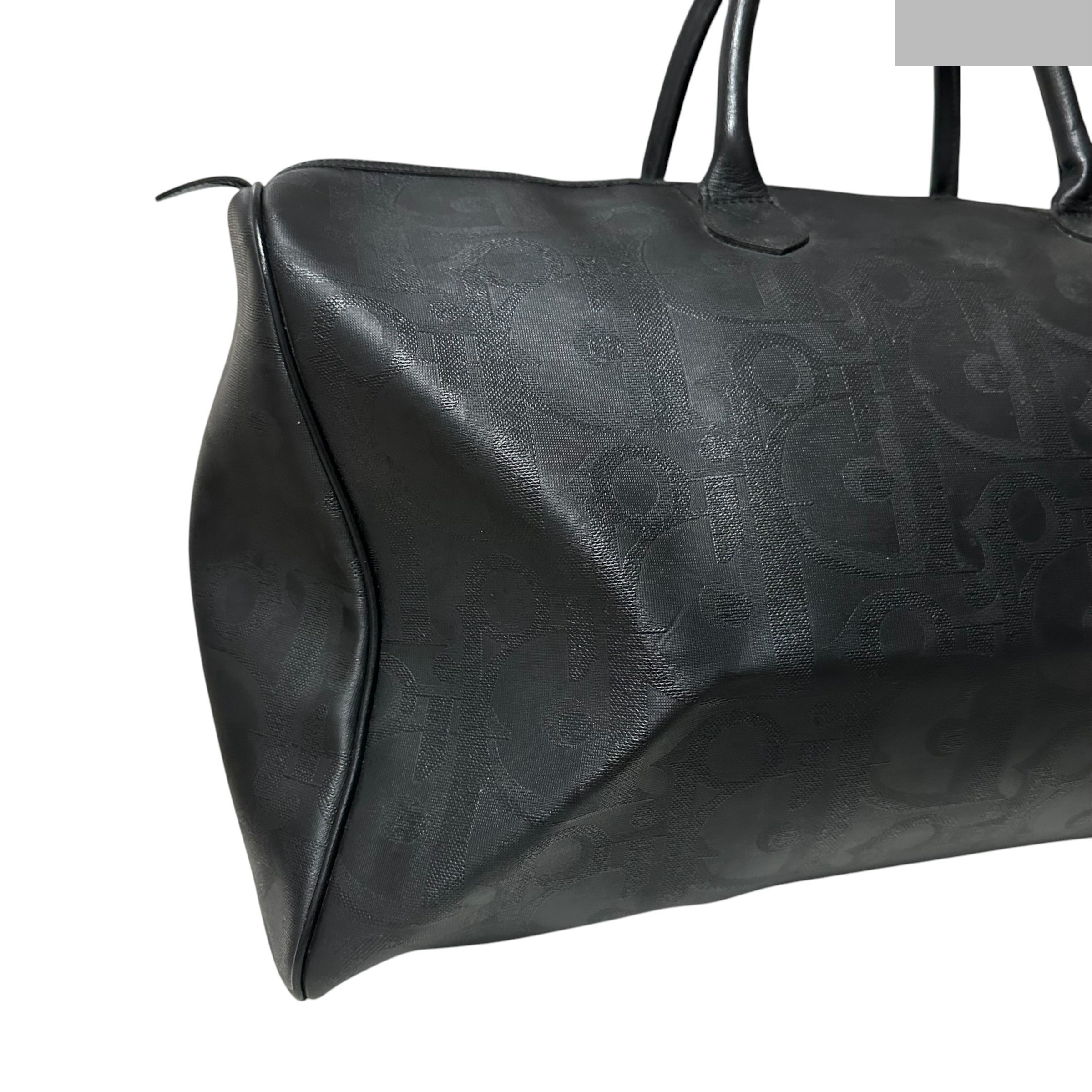 Trotter Polochon Boston Bag, Black & Gold — view 5