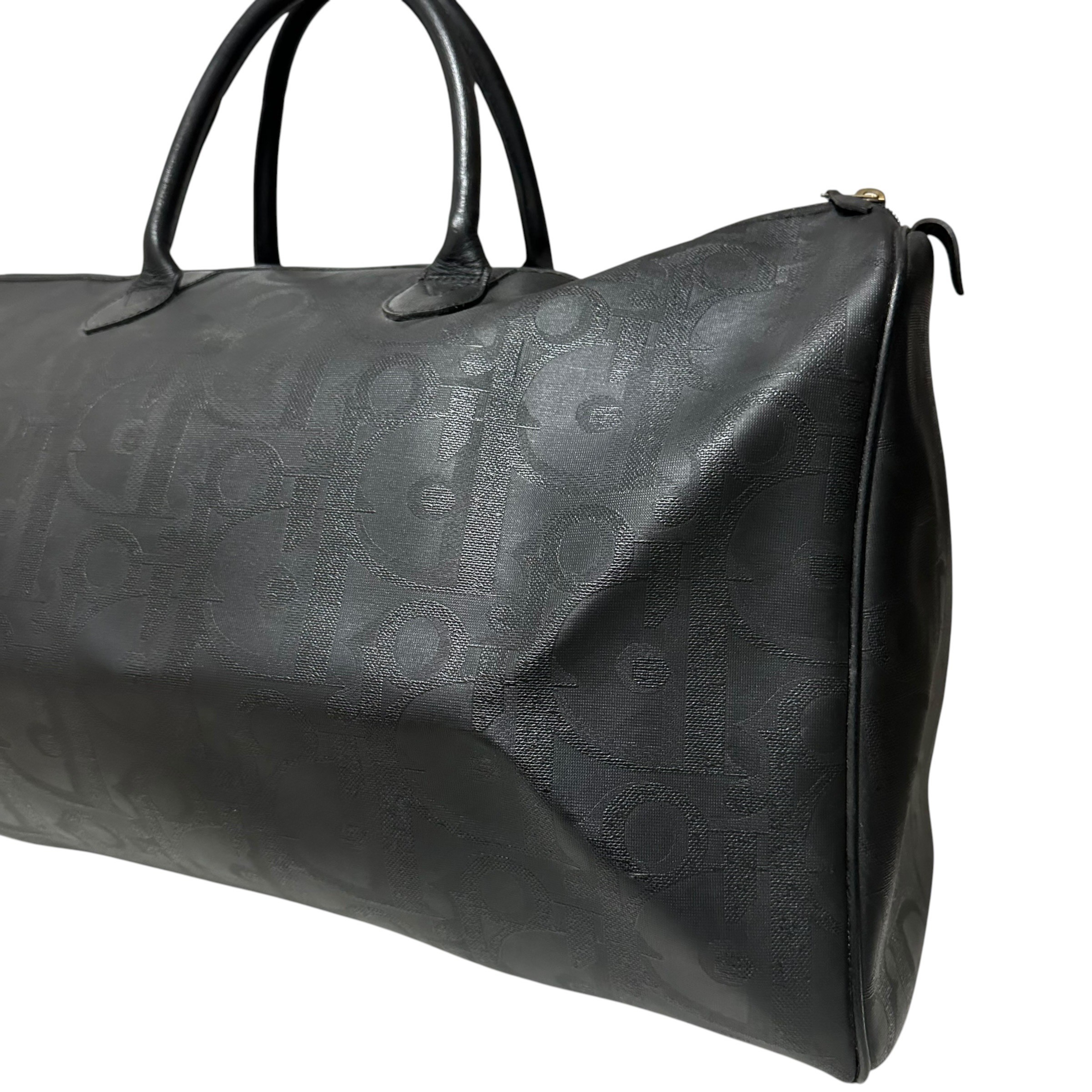 Trotter Polochon Boston Bag, Black & Gold — view 6