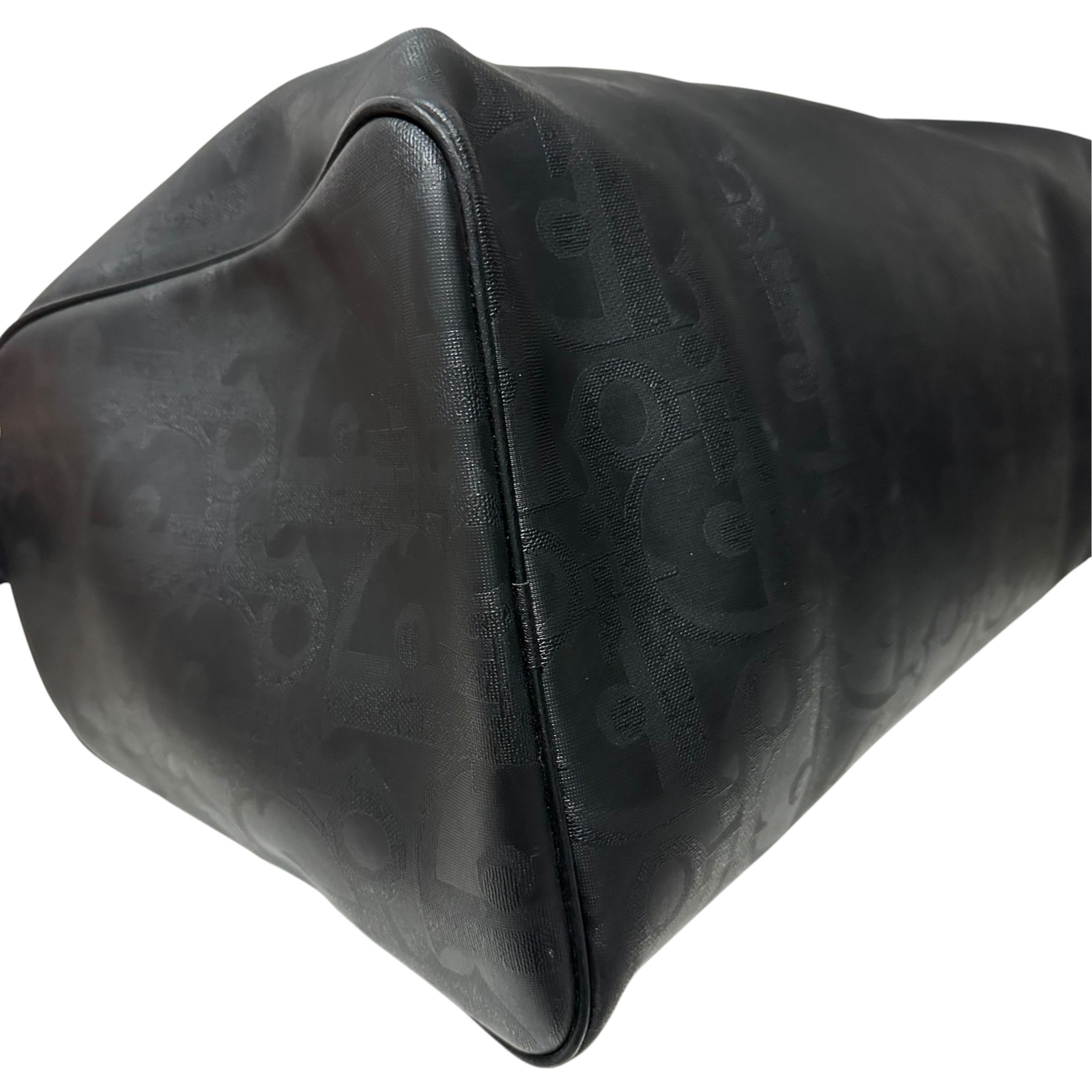 Trotter Polochon Boston Bag, Black & Gold — view 7