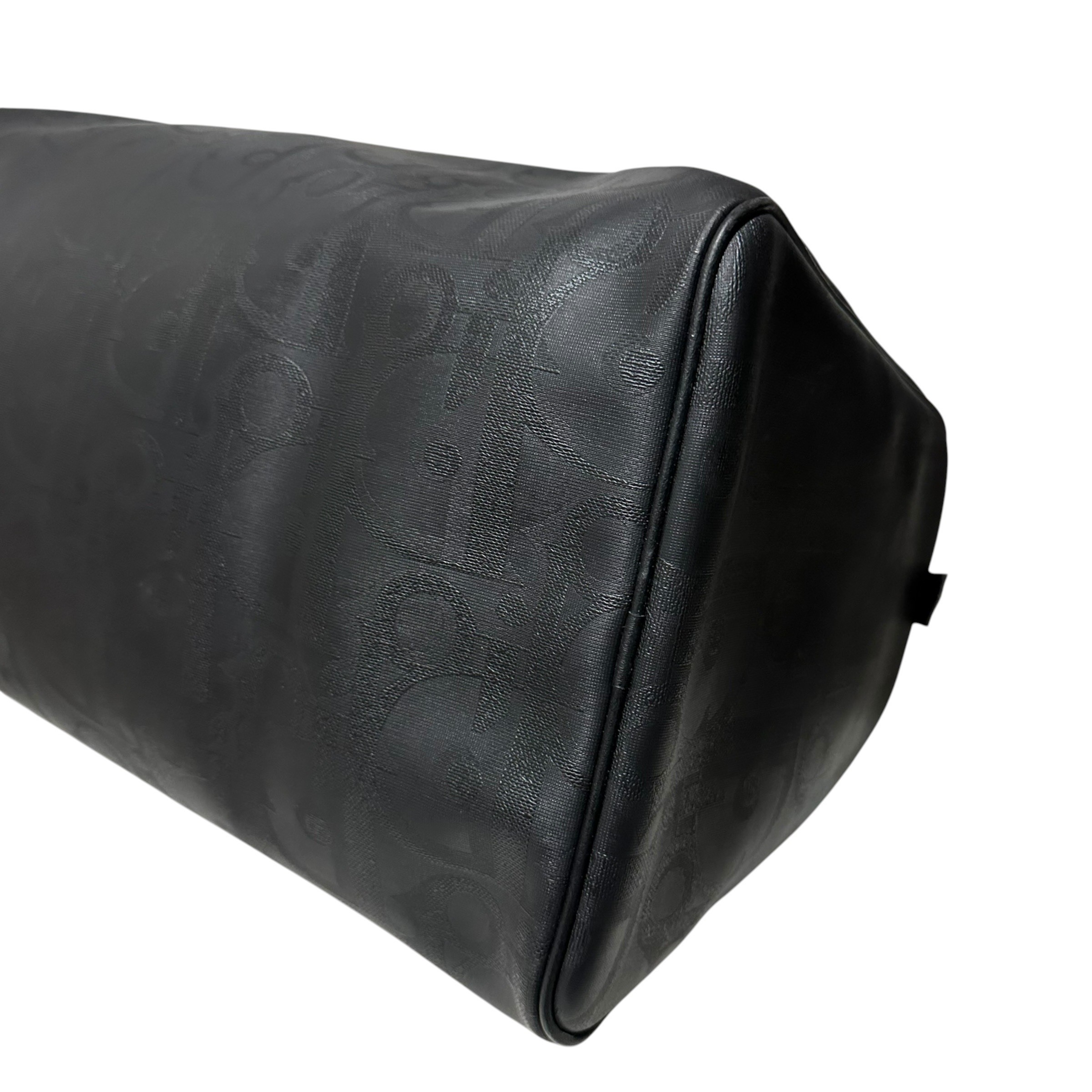 Trotter Polochon Boston Bag, Black & Gold — view 8