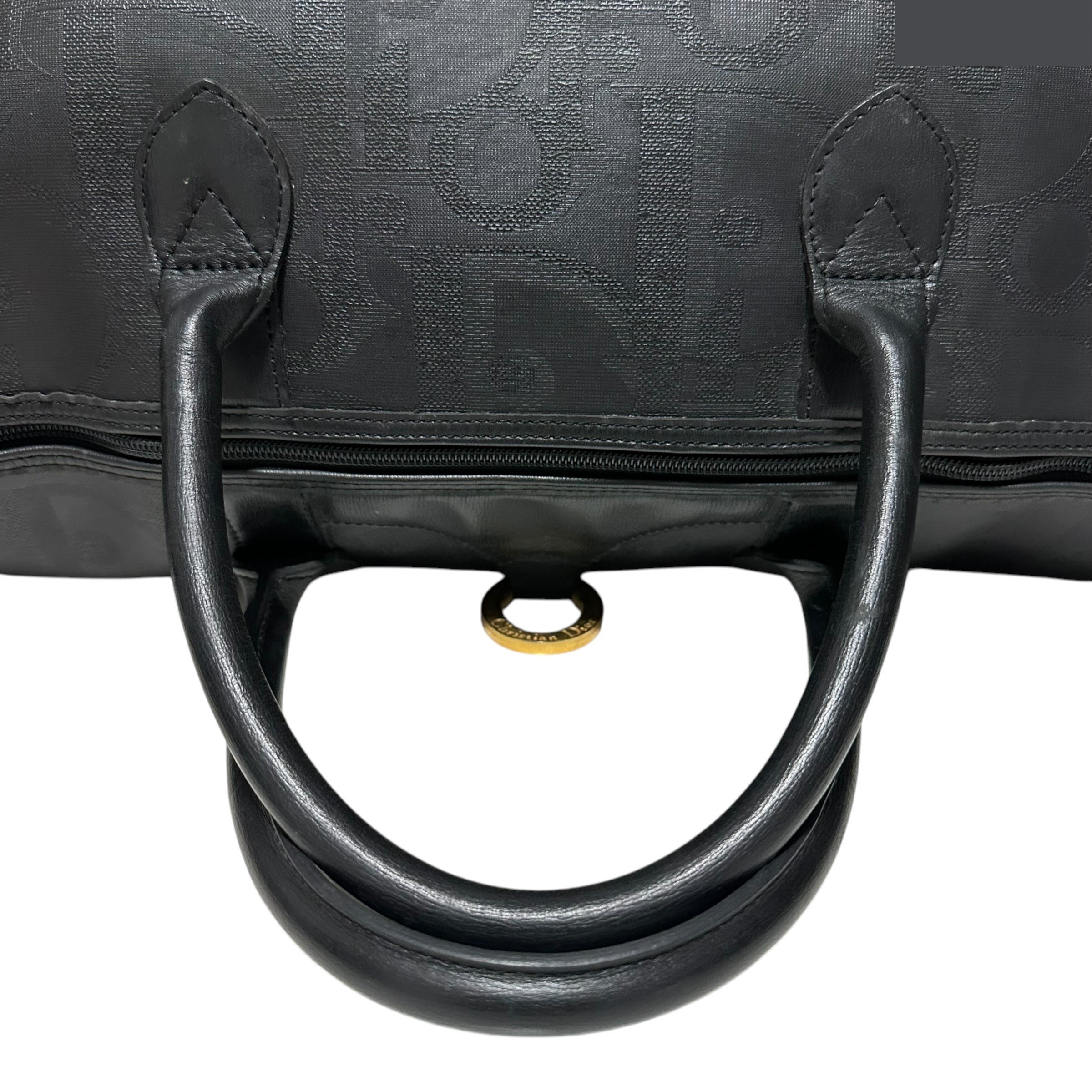 Trotter Polochon Boston Bag, Black & Gold — view 9