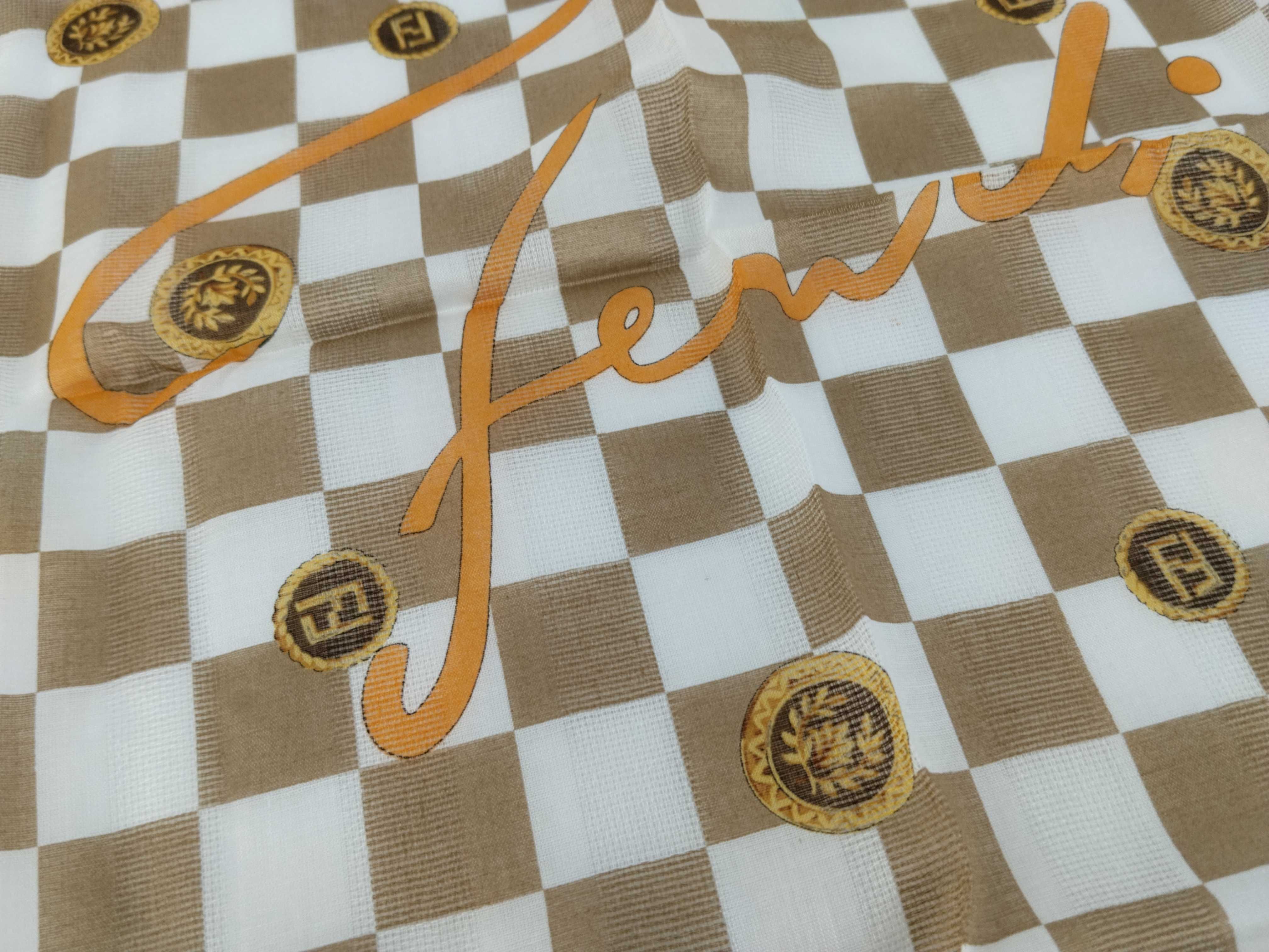 handkerchief scarf with sticker, FF Zucca big logo, chain, and other accessories. — view 11