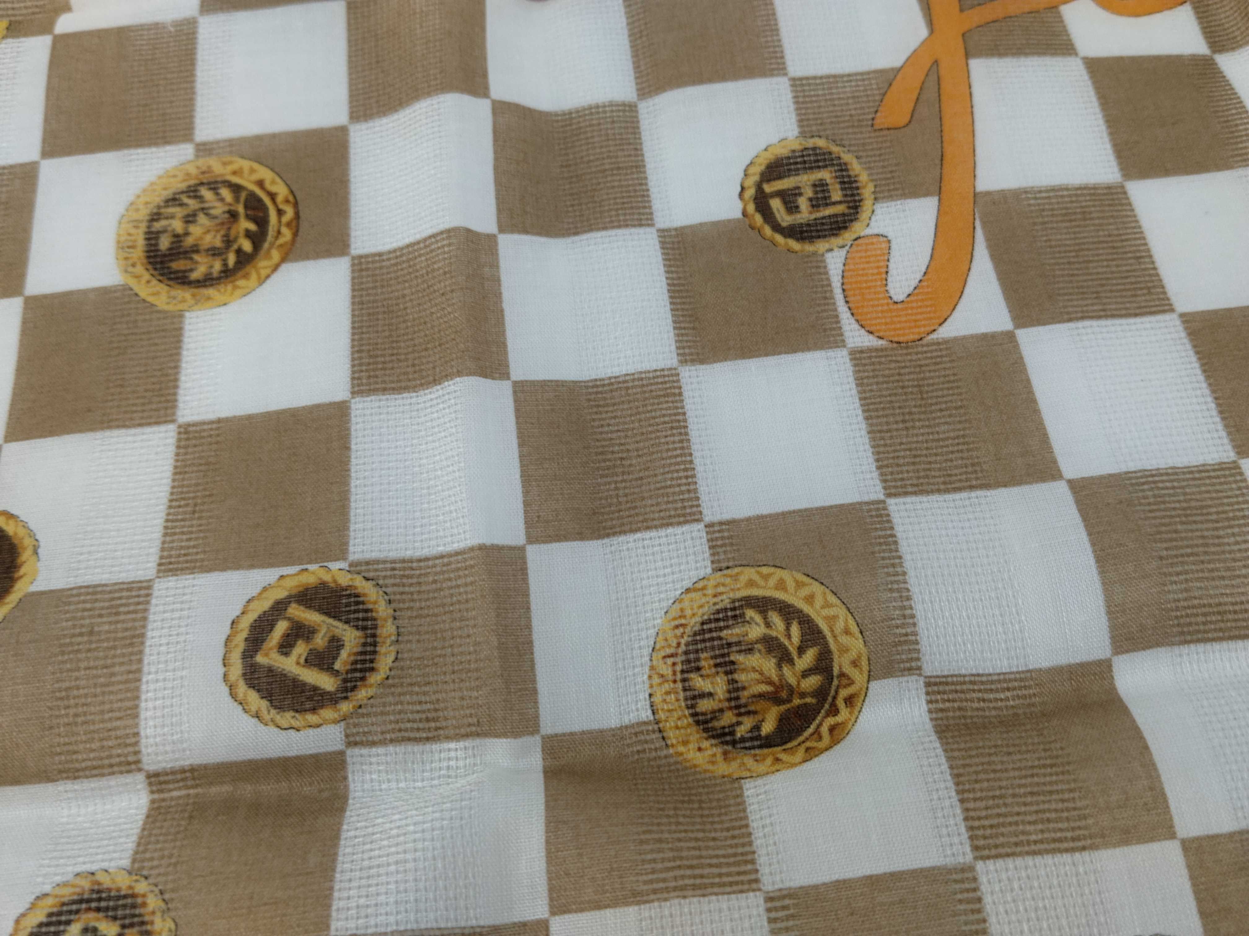 handkerchief scarf with sticker, FF Zucca big logo, chain, and other accessories. — view 6
