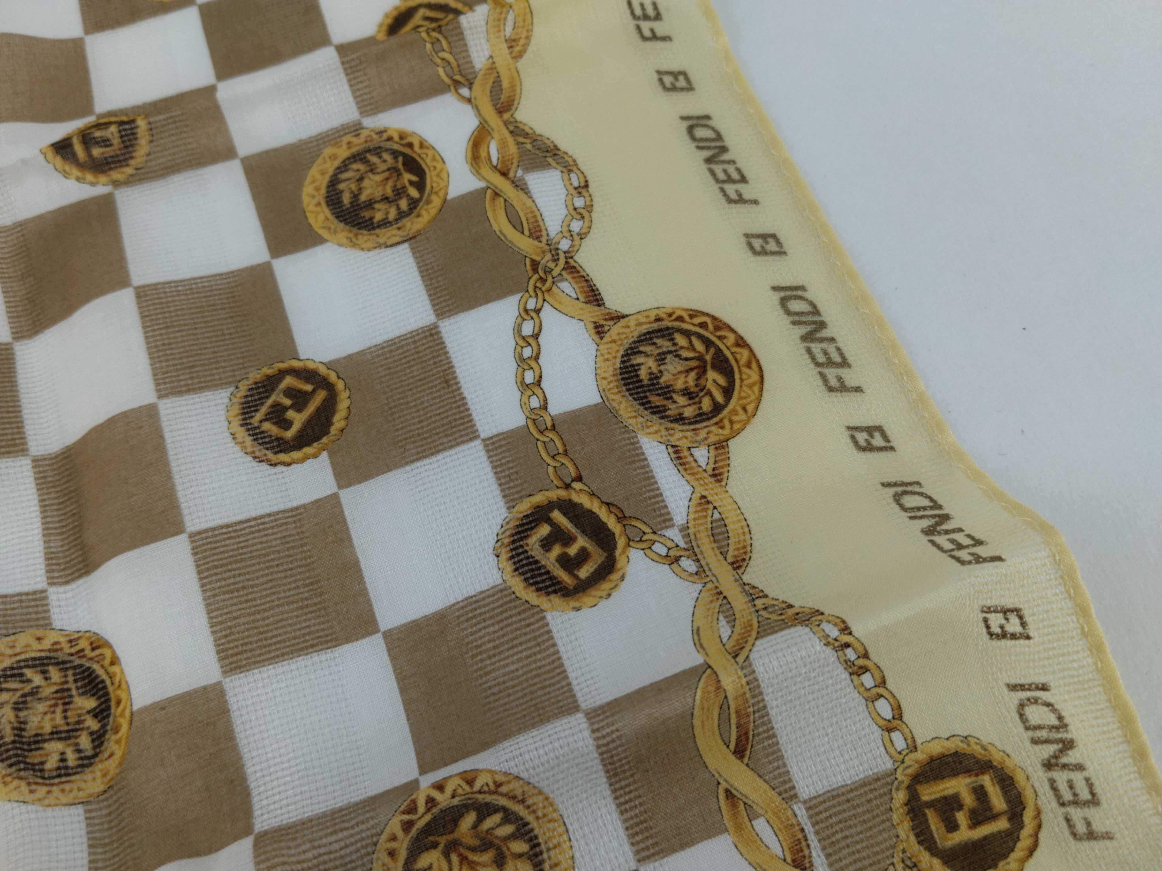 handkerchief scarf with sticker, FF Zucca big logo, chain, and other accessories. — view 7
