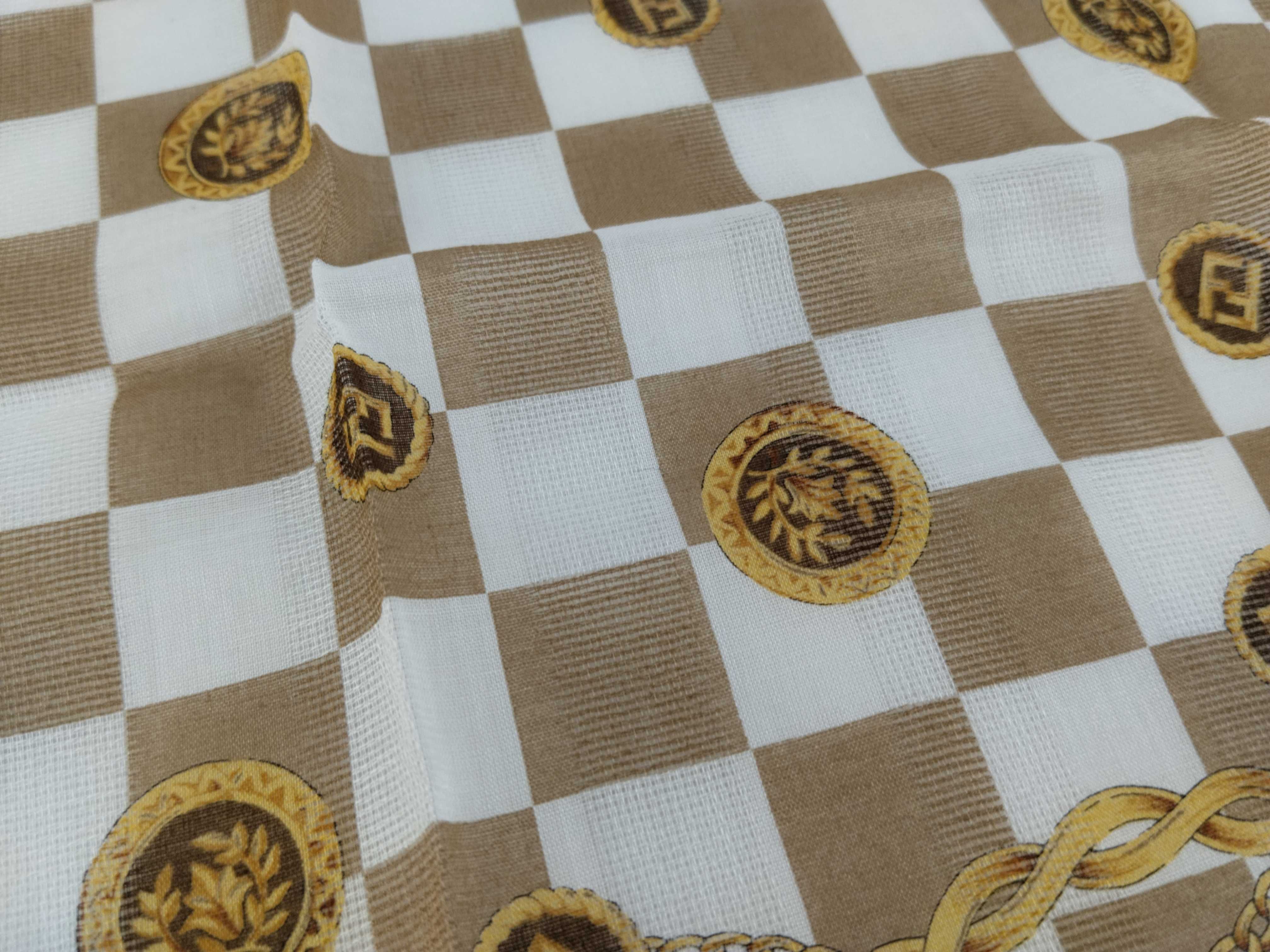 handkerchief scarf with sticker, FF Zucca big logo, chain, and other accessories. — view 9