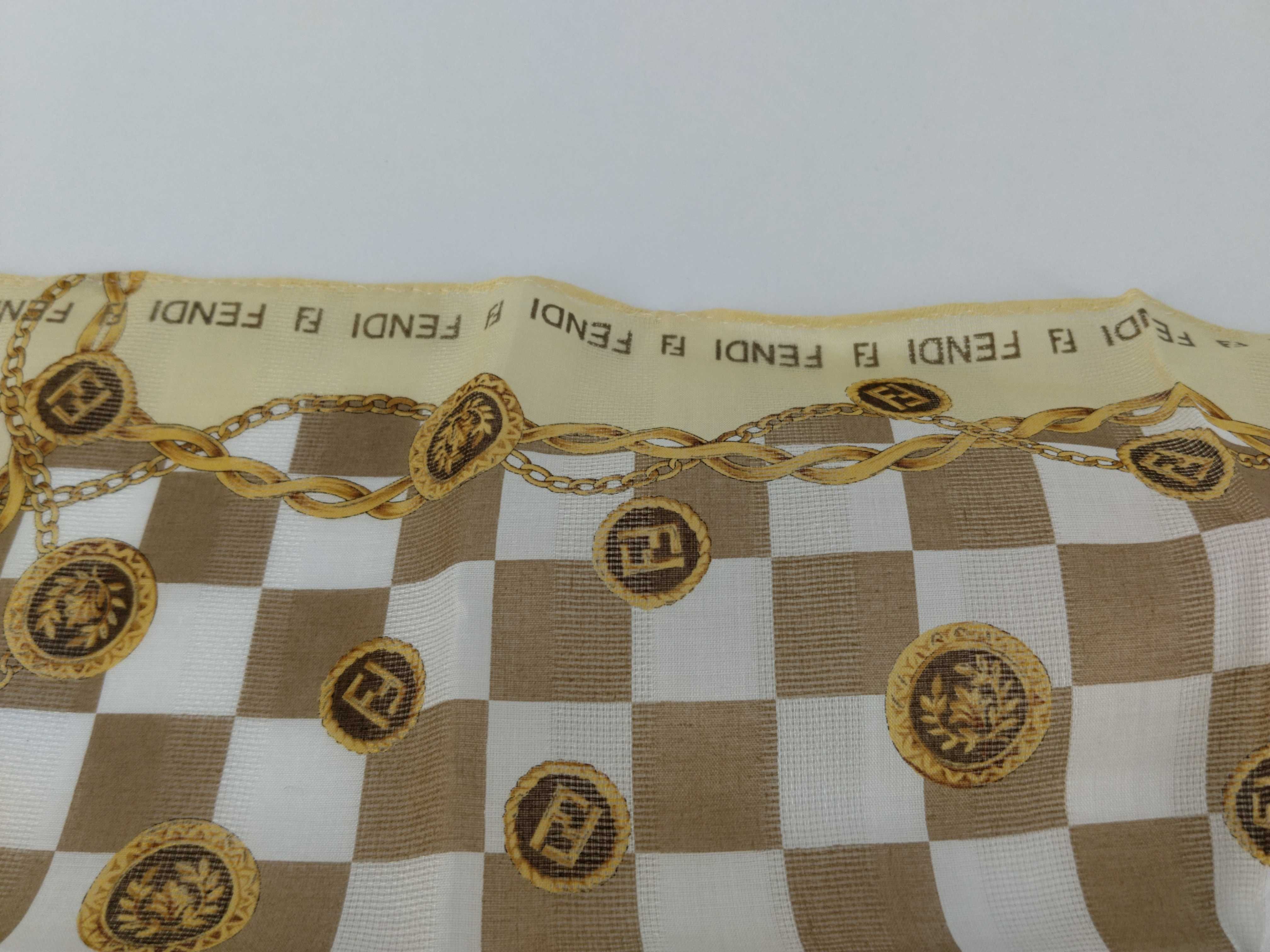 handkerchief scarf with sticker, FF Zucca big logo, chain, and other accessories. — view 10