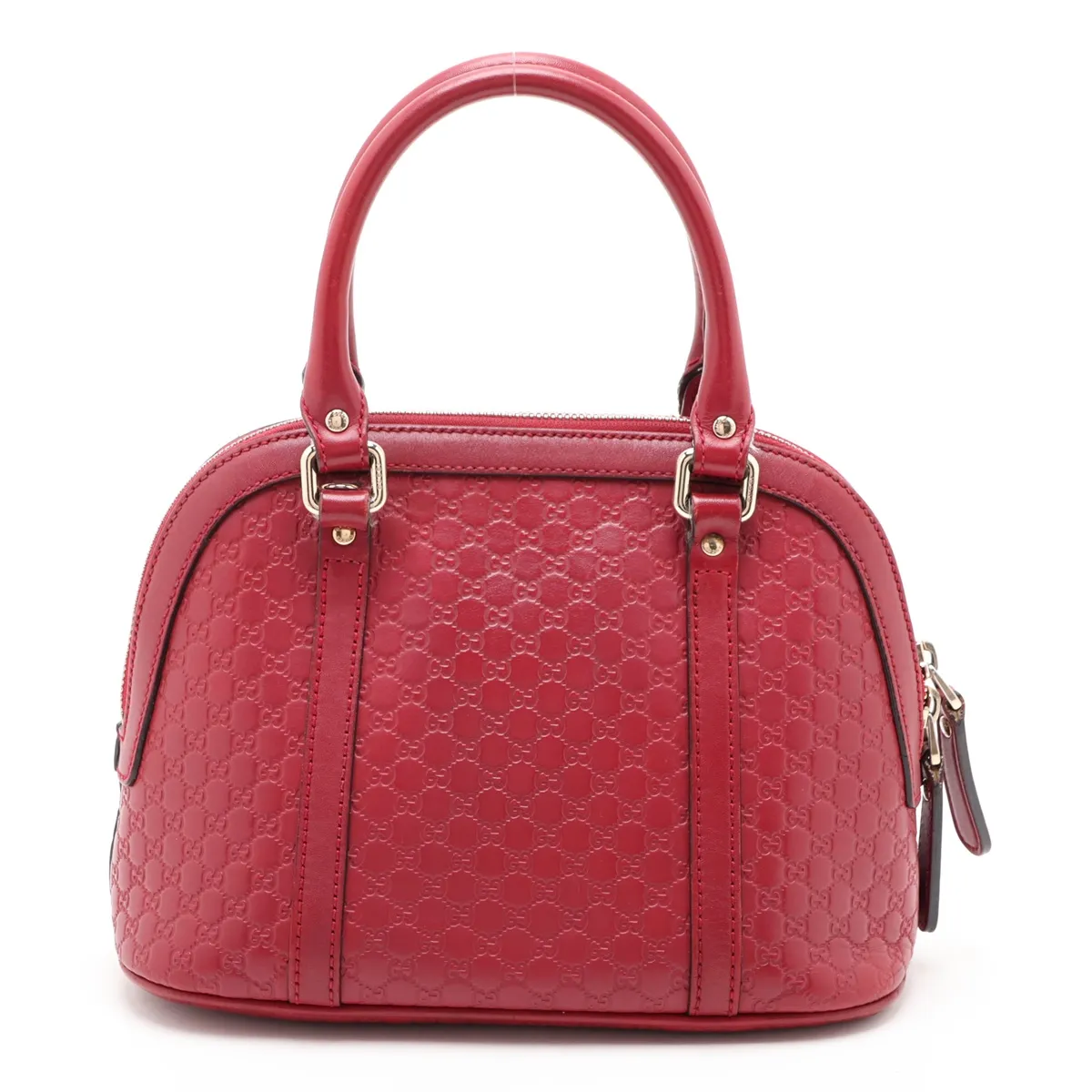 Microguccissima 449654 Leather 2-Way Handbag Red Outlet — view 2