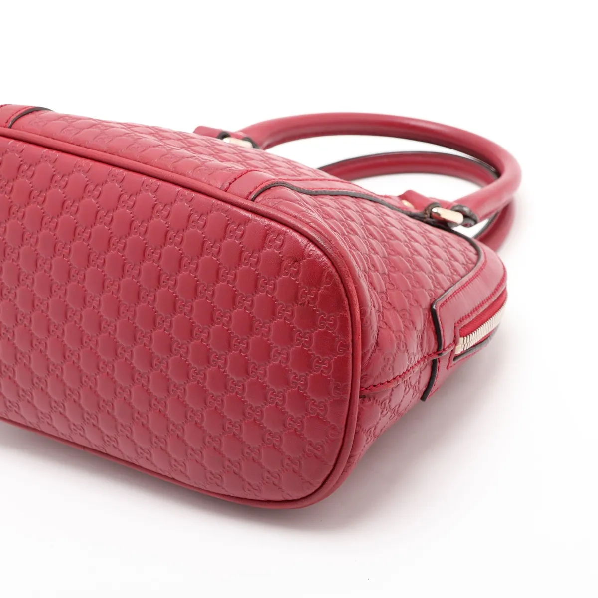 Microguccissima 449654 Leather 2-Way Handbag Red Outlet — view 3