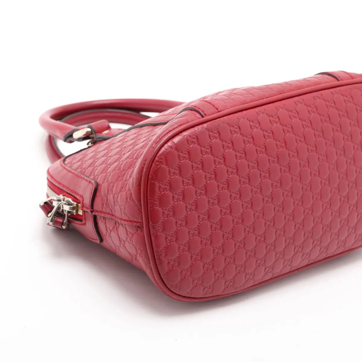Microguccissima 449654 Leather 2-Way Handbag Red Outlet — view 4