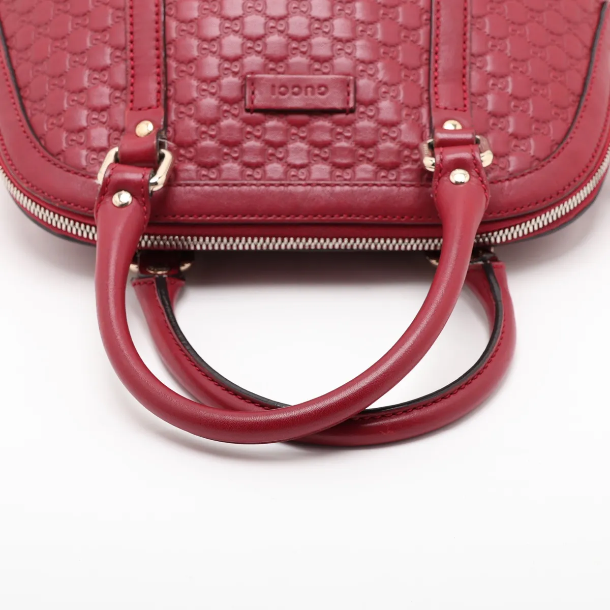 Microguccissima 449654 Leather 2-Way Handbag Red Outlet — view 5