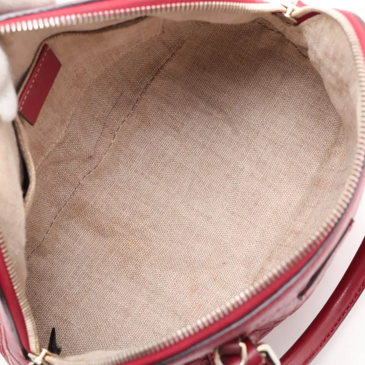 Microguccissima 449654 Leather 2-Way Handbag Red Outlet — view 8