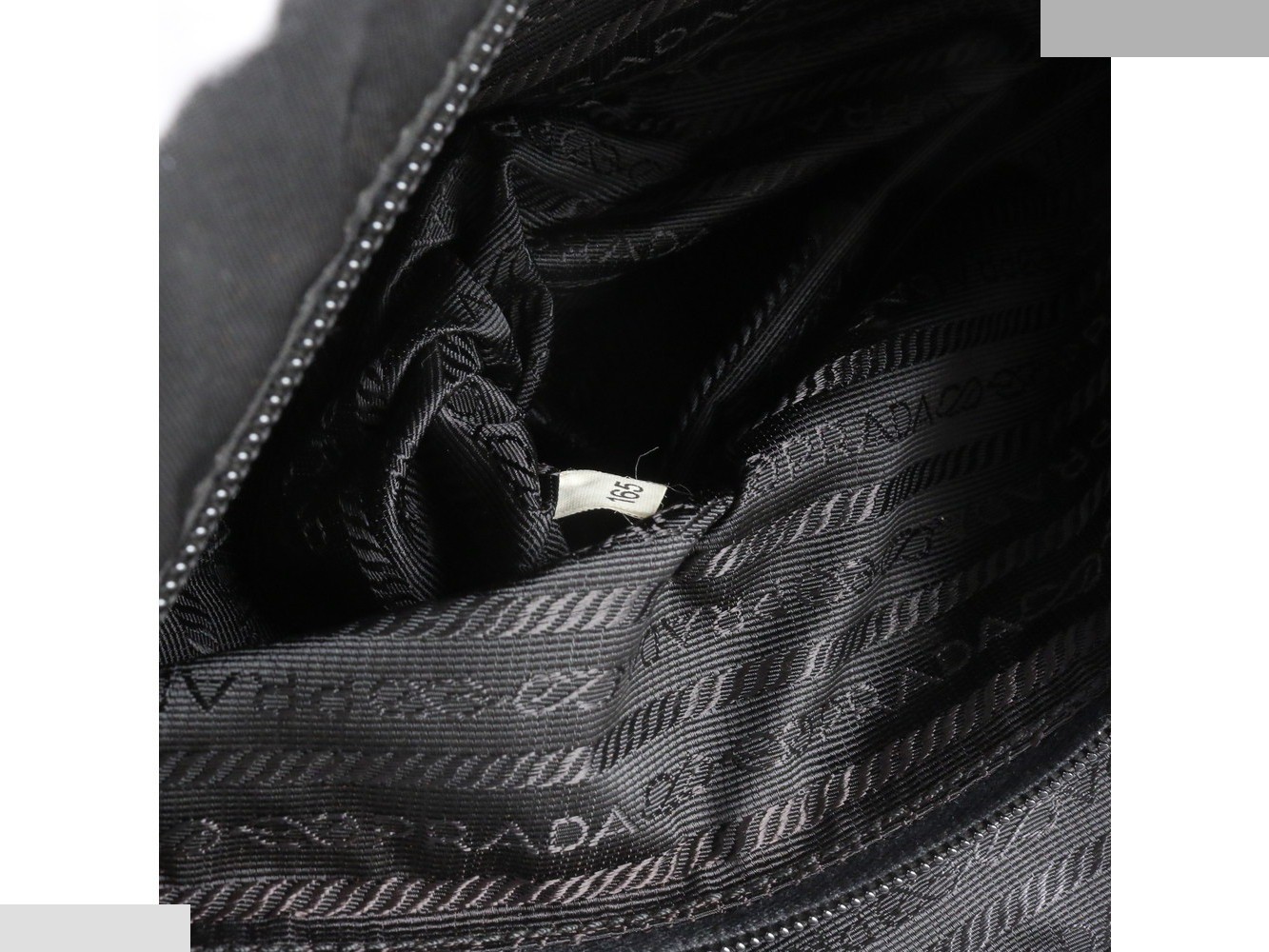 Tessuto Nylon Triangle Logo Leather Shoulder Bag — view 9