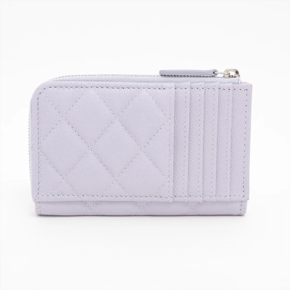 Matelasse caviar skin fragment case purple silver hardware AA4L93C4 — view 2