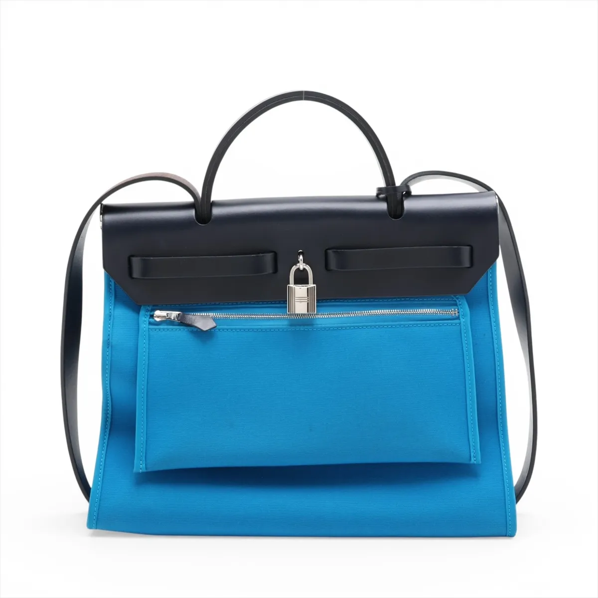 Herbag Zip PM Toile Officier x Vache Hunter Blue x Black Silver Hardware X: 2016 — view 2