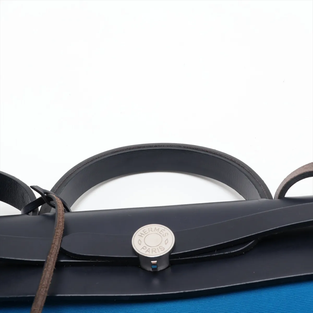Herbag Zip PM Toile Officier x Vache Hunter Blue x Black Silver Hardware X: 2016 — view 6