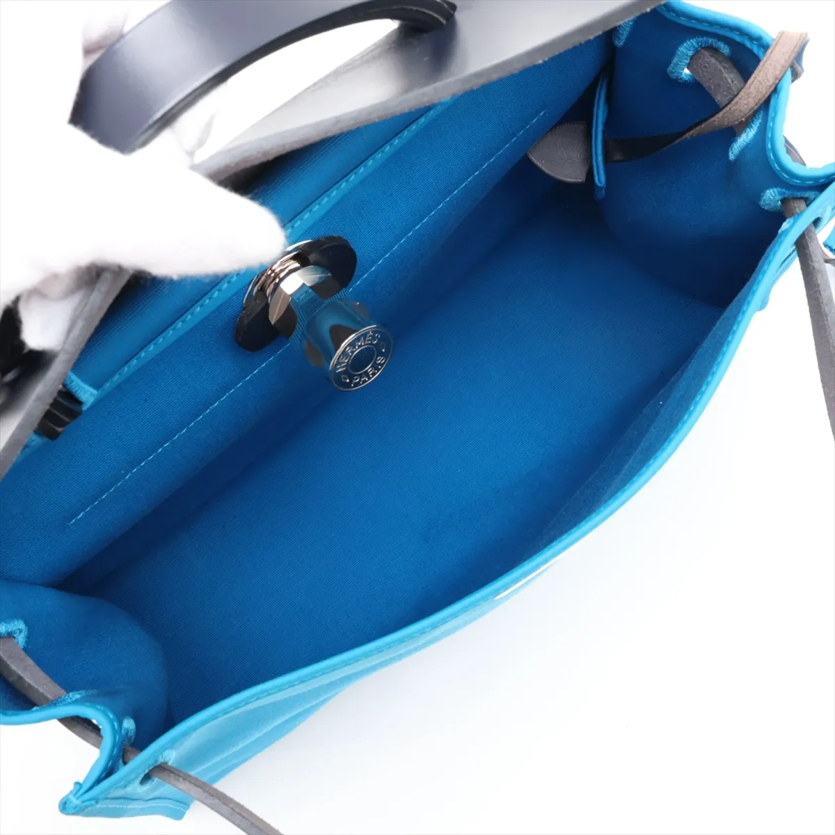 Herbag Zip PM Toile Officier x Vache Hunter Blue x Black Silver Hardware X: 2016 — view 8