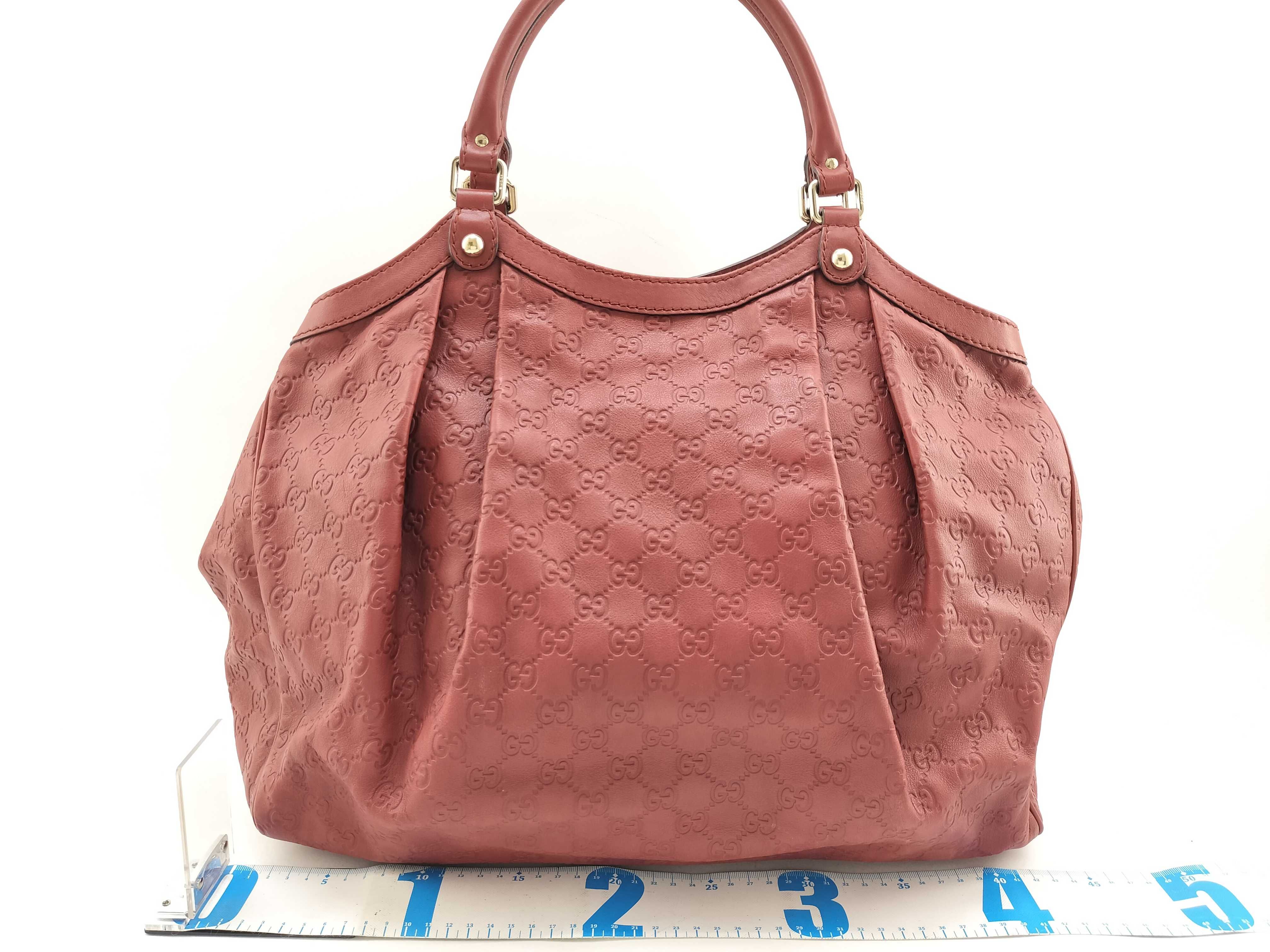 Guccissima Burgundy Leather Pumpkin Shoulder Bag Tote Bag — view 2