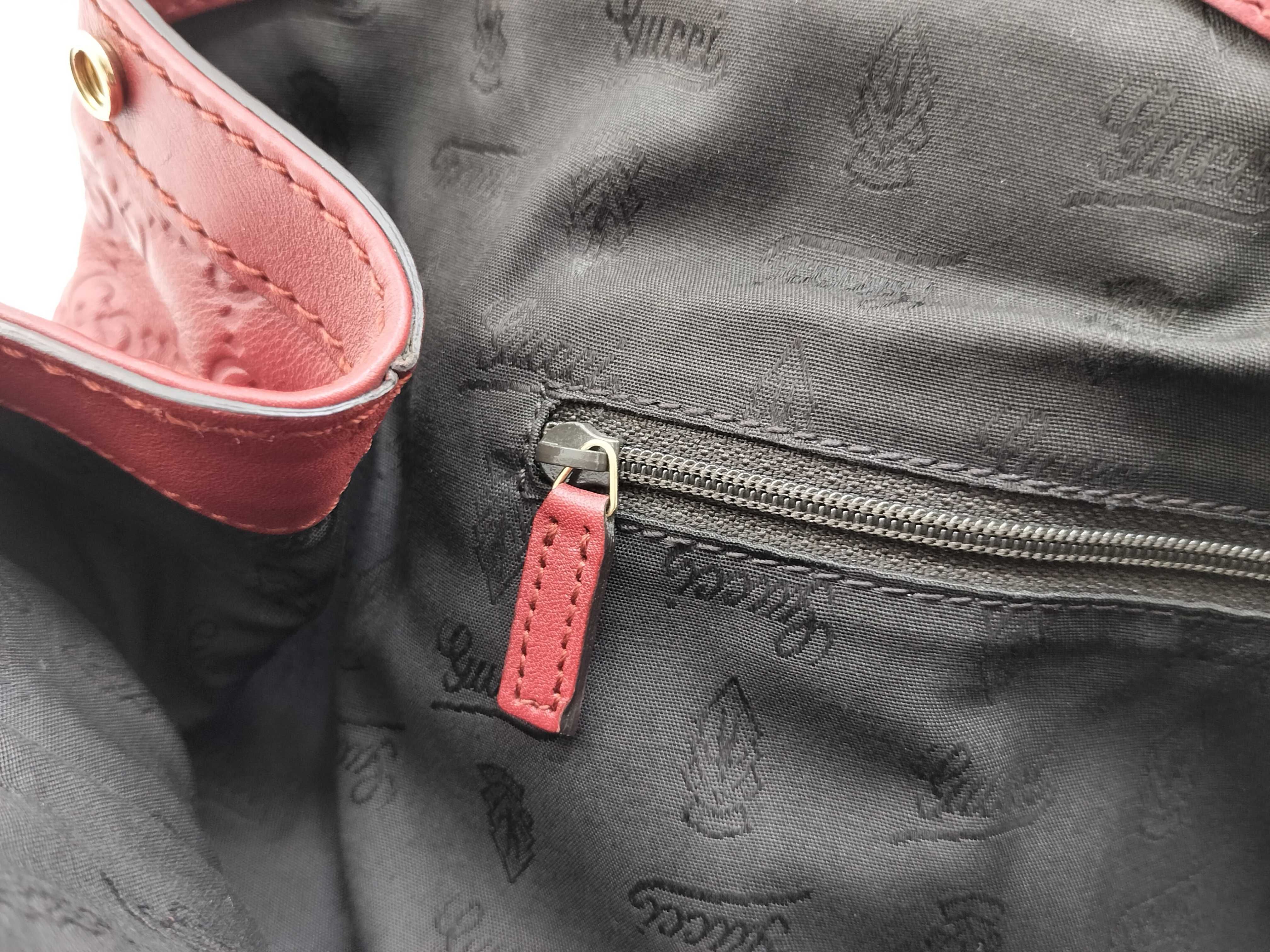 Guccissima Burgundy Leather Pumpkin Shoulder Bag Tote Bag — view 11