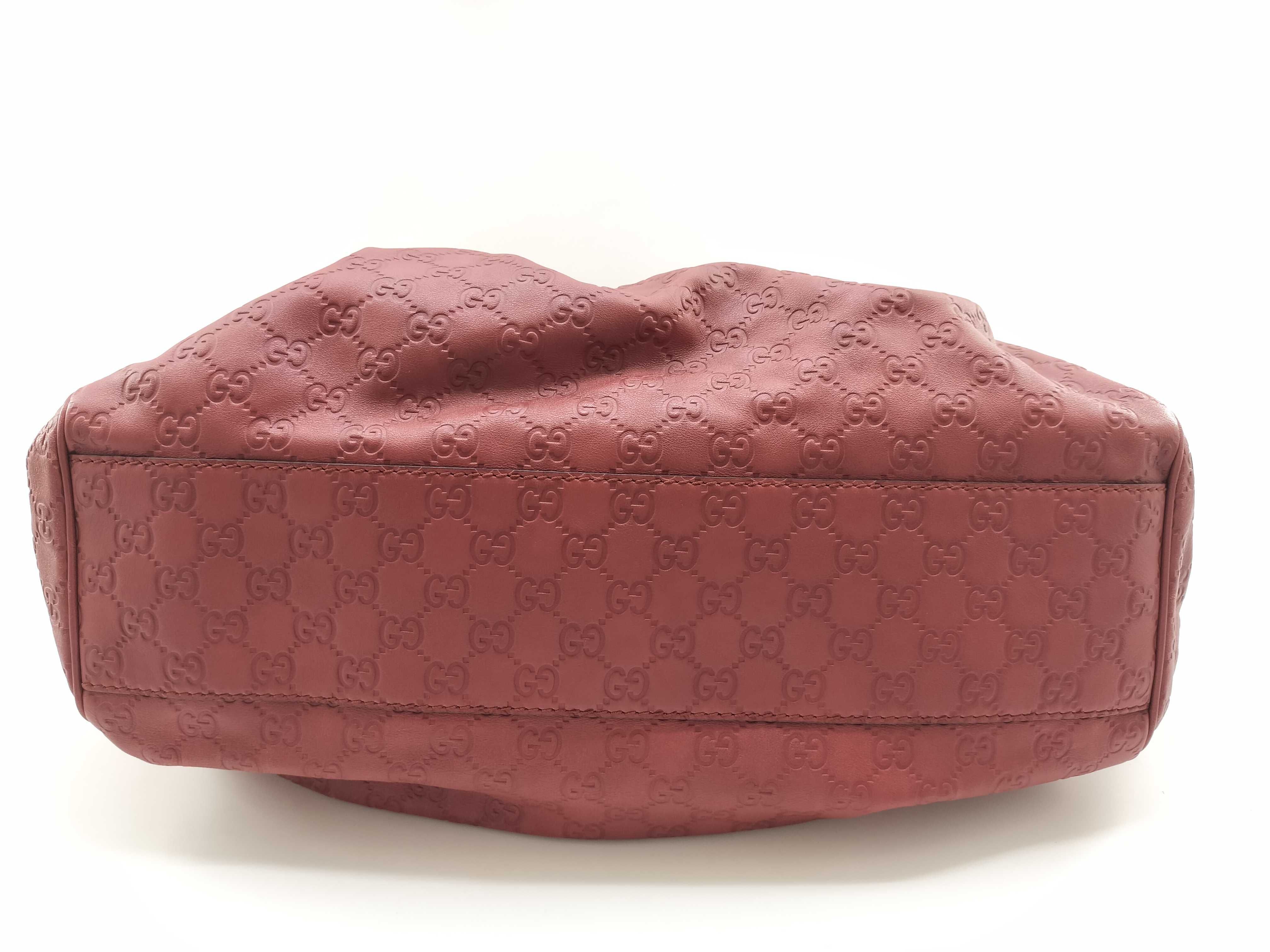 Guccissima Burgundy Leather Pumpkin Shoulder Bag Tote Bag — view 4