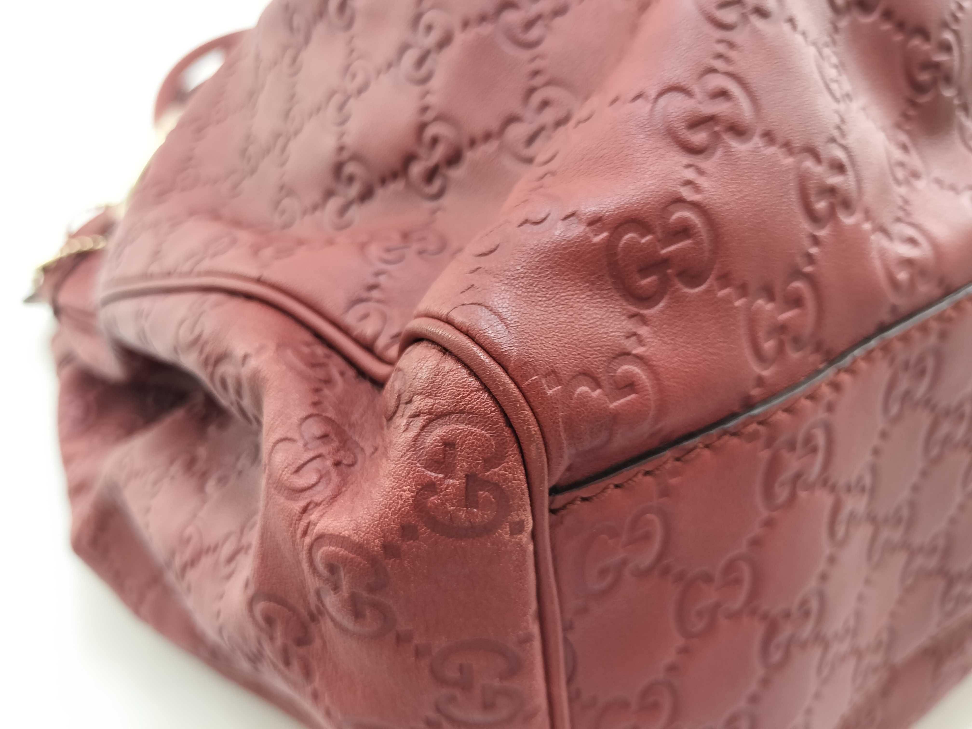 Guccissima Burgundy Leather Pumpkin Shoulder Bag Tote Bag — view 5
