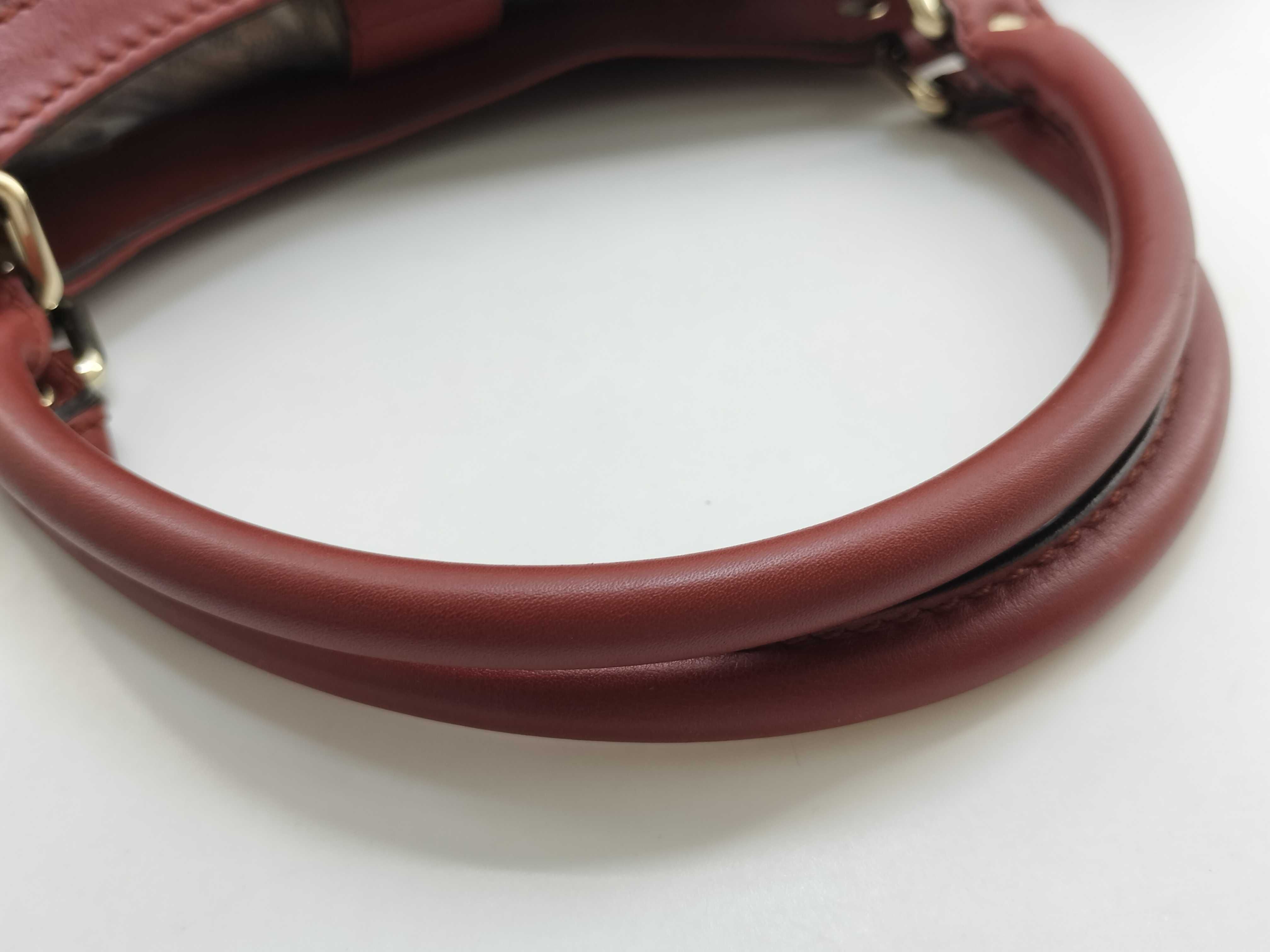 Guccissima Burgundy Leather Pumpkin Shoulder Bag Tote Bag — view 6