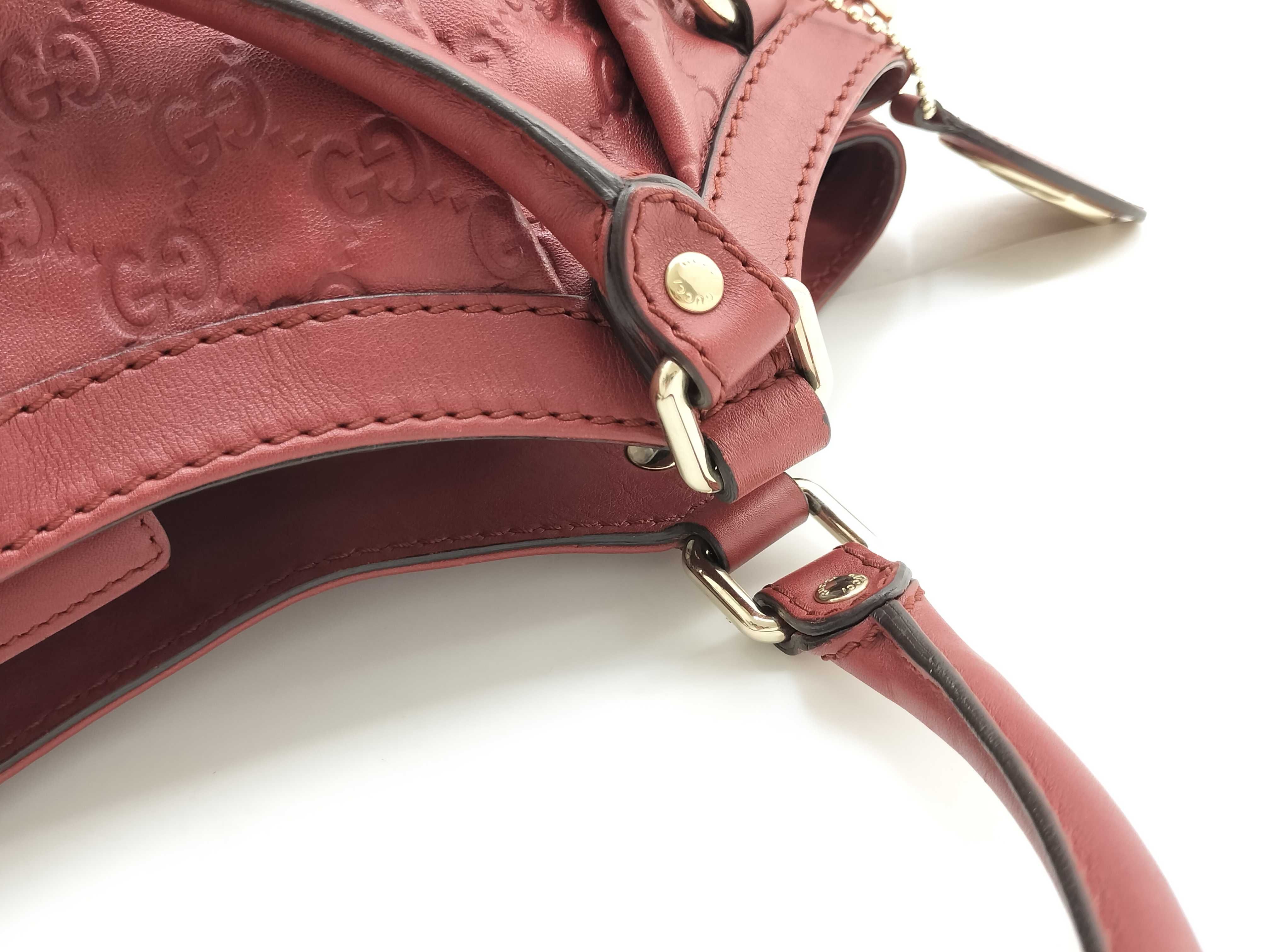 Guccissima Burgundy Leather Pumpkin Shoulder Bag Tote Bag — view 7