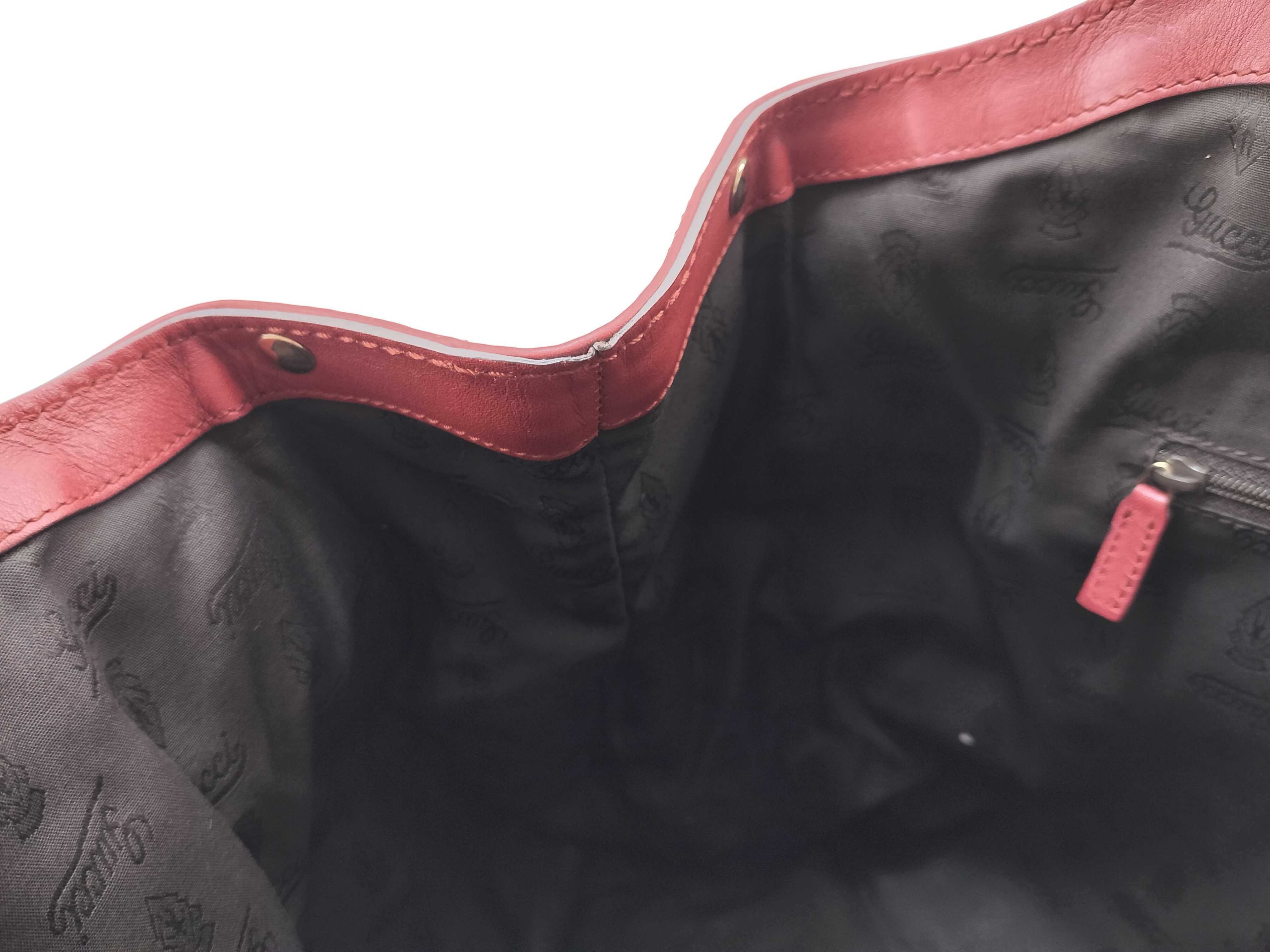Guccissima Burgundy Leather Pumpkin Shoulder Bag Tote Bag — view 9