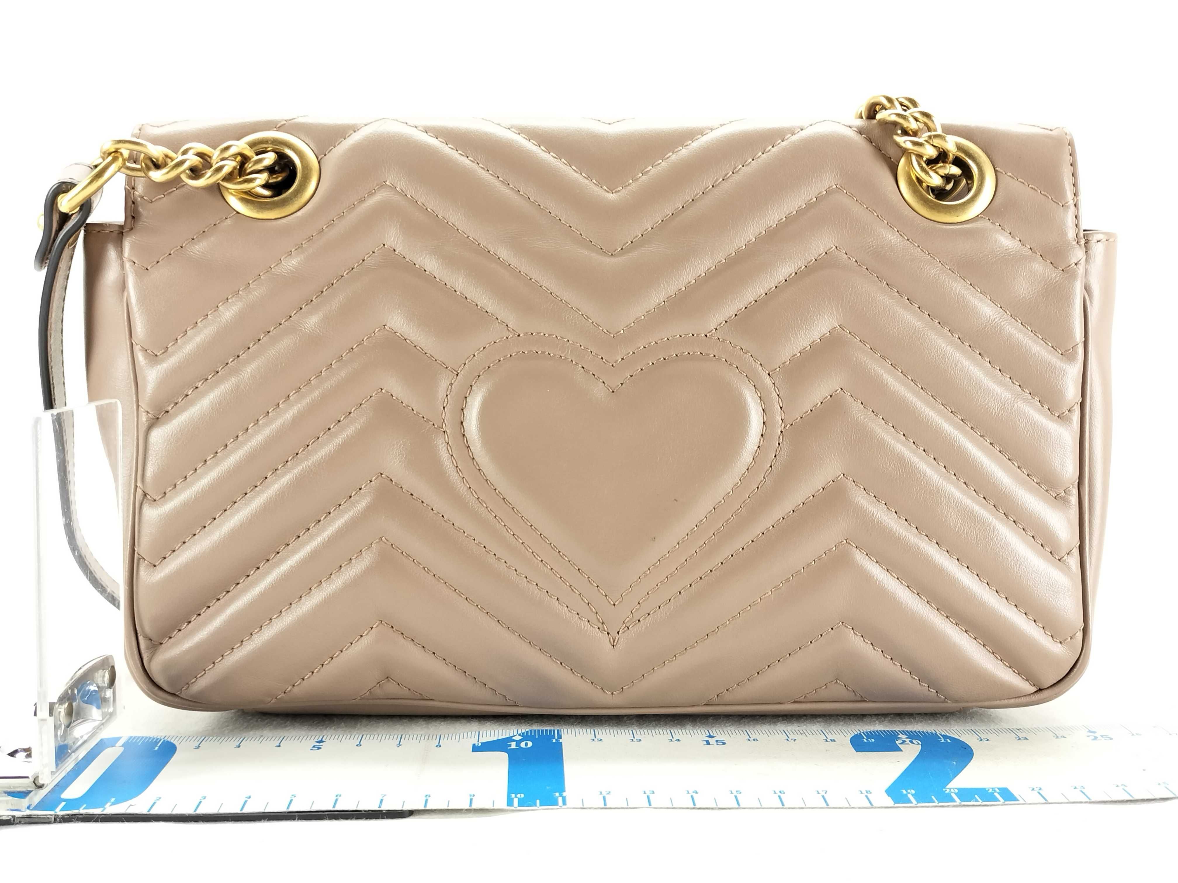 SG-GG Marmont Leather Chain Shoulder Bag Beige 443497 Shoulder Bag — view 2