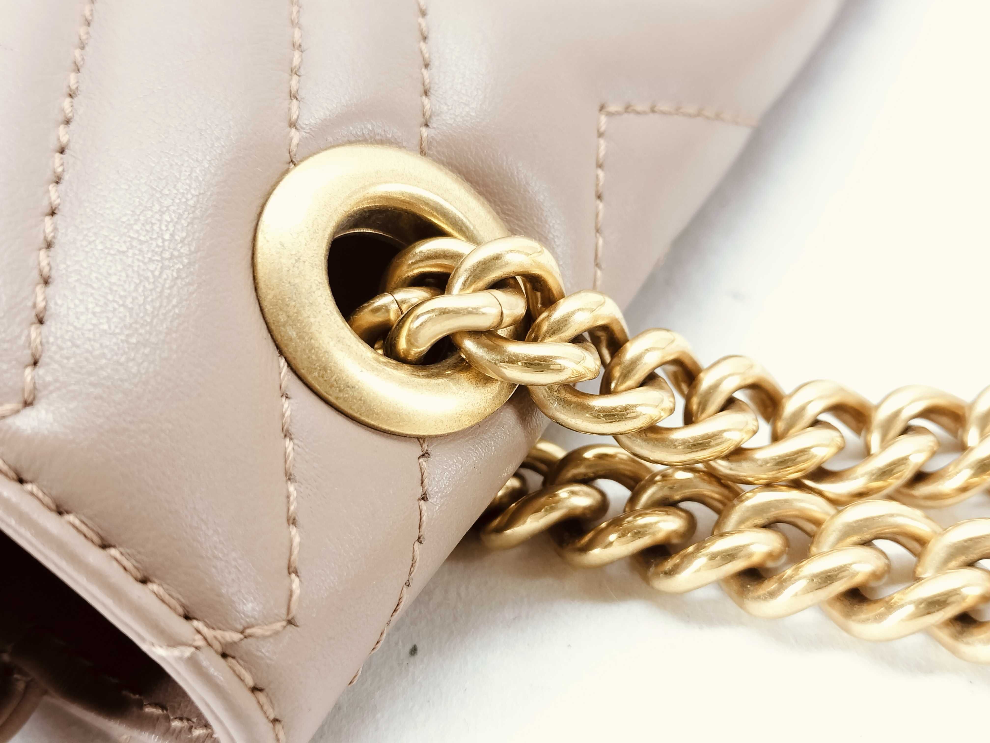 SG-GG Marmont Leather Chain Shoulder Bag Beige 443497 Shoulder Bag — view 5