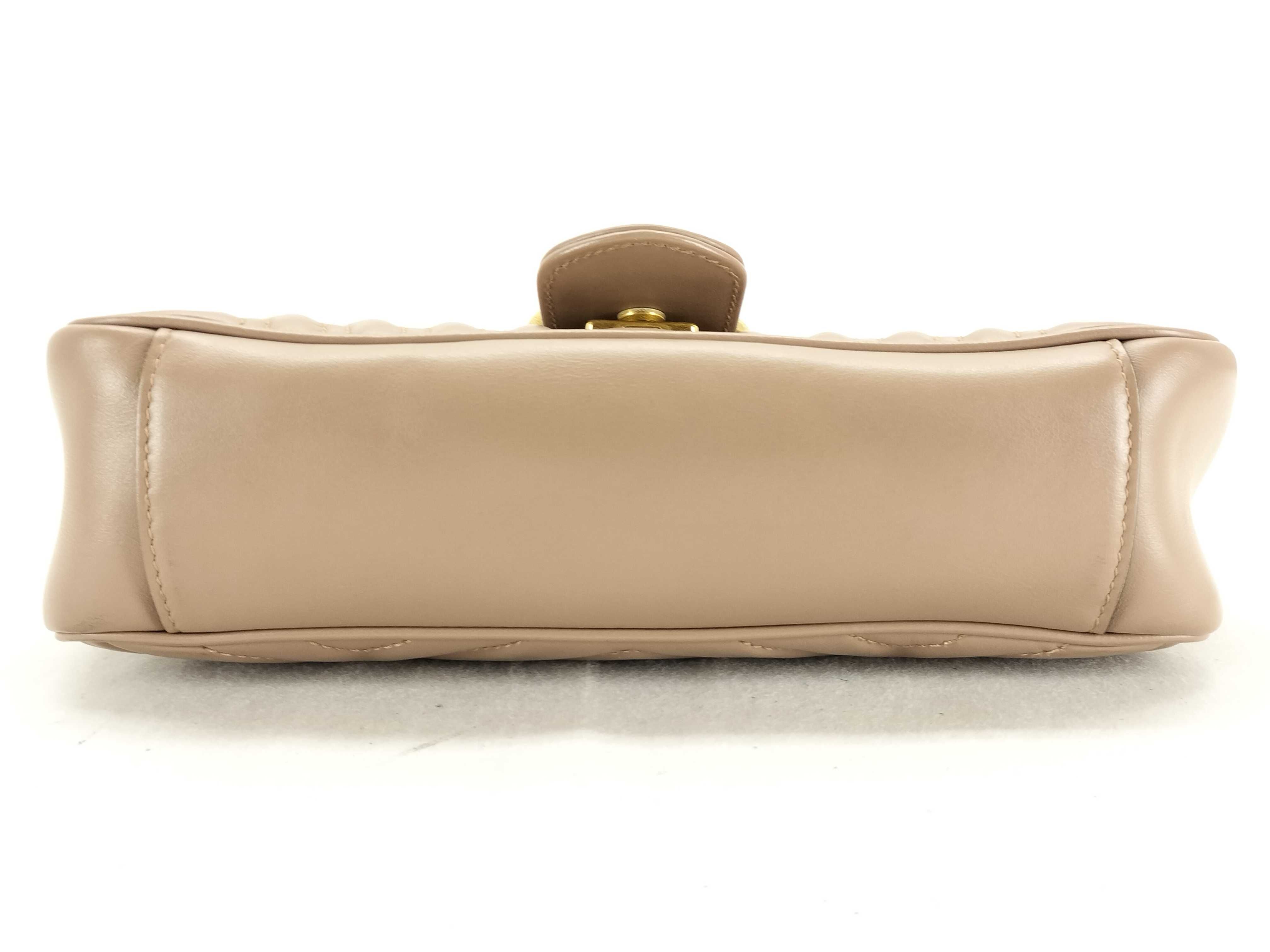 SG-GG Marmont Leather Chain Shoulder Bag Beige 443497 Shoulder Bag — view 7
