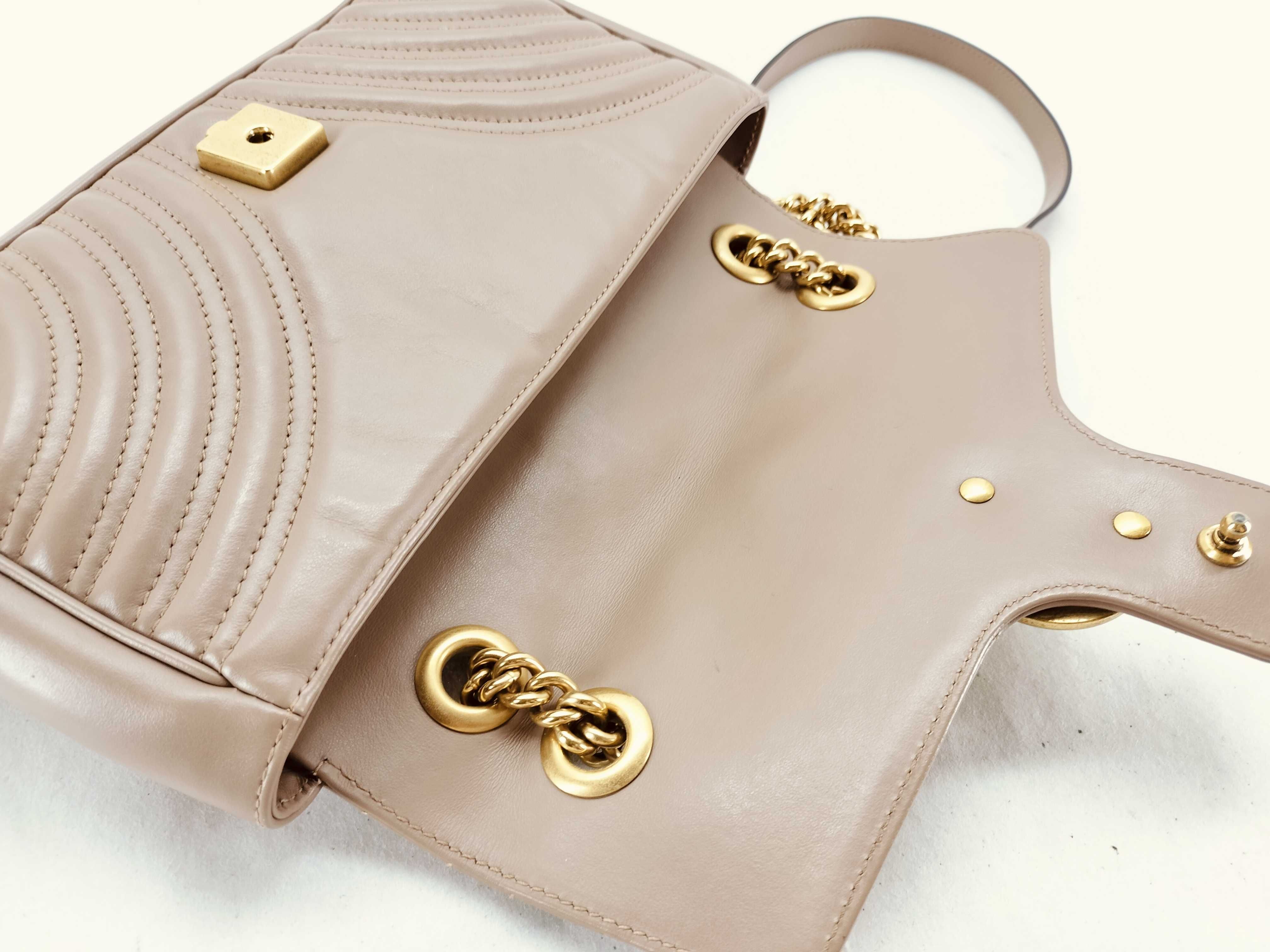 SG-GG Marmont Leather Chain Shoulder Bag Beige 443497 Shoulder Bag — view 8