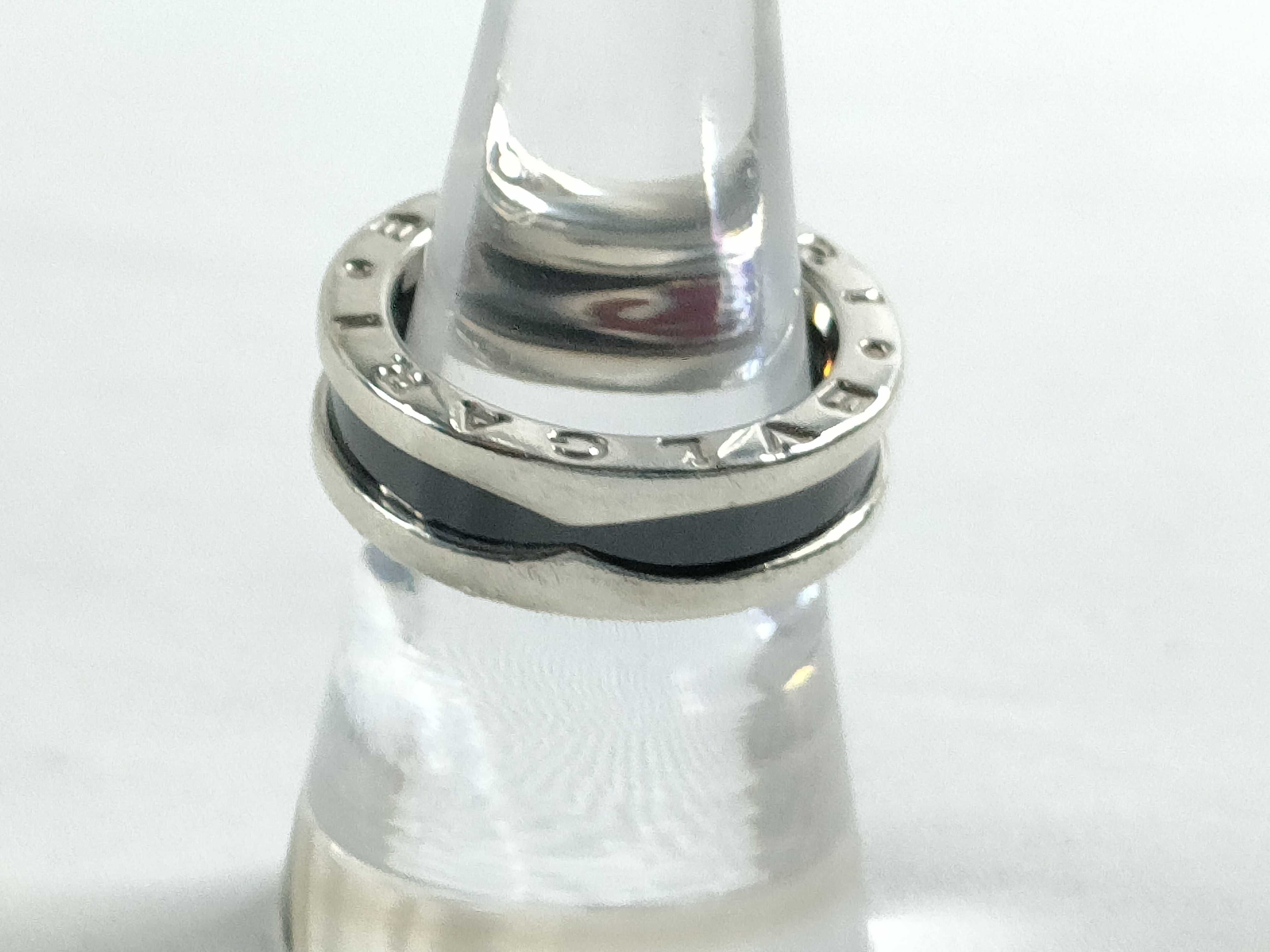 B Zero One Logo Black Silver 925 Ring — view 3