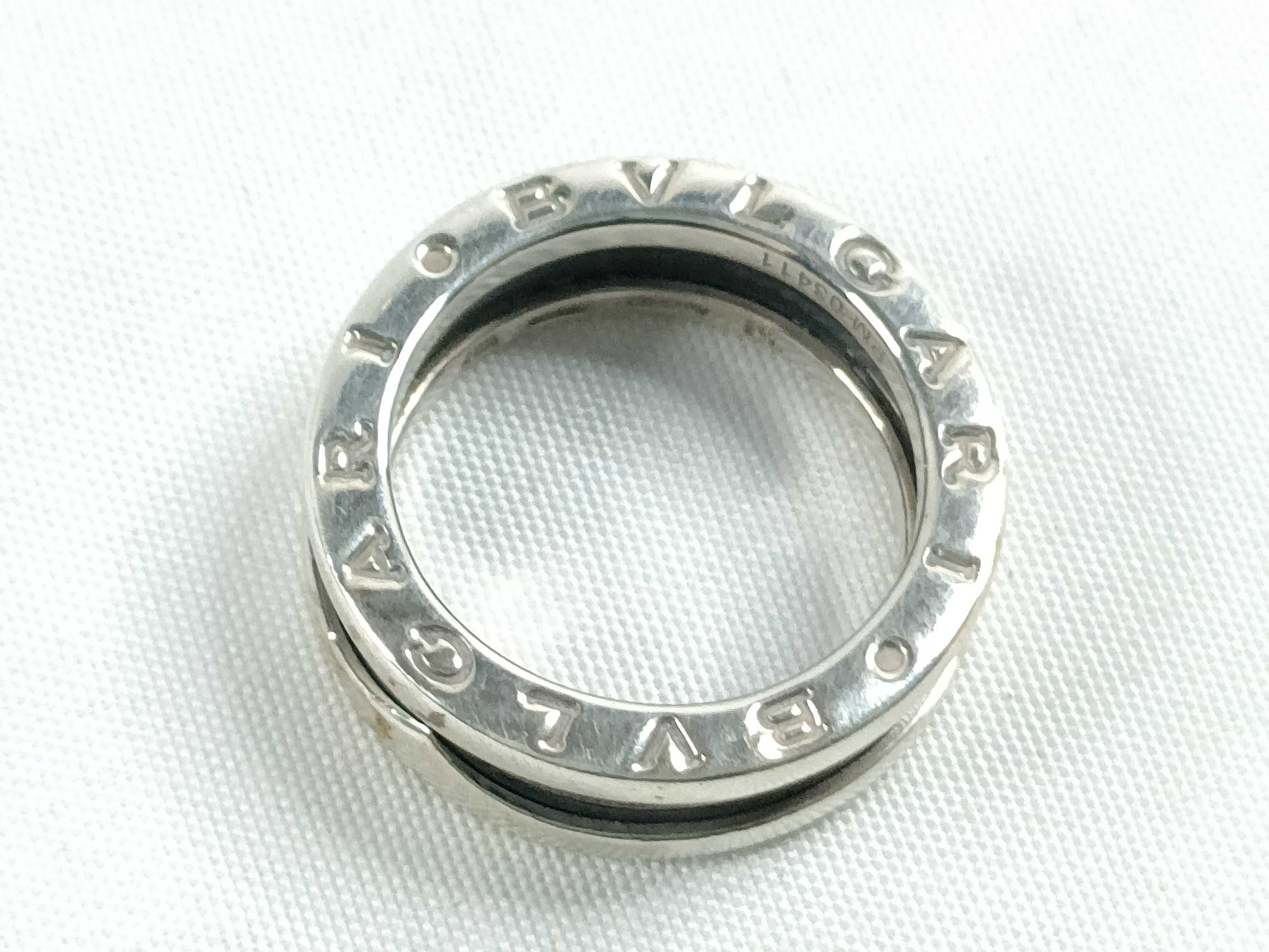 B Zero One Logo Black Silver 925 Ring — view 5
