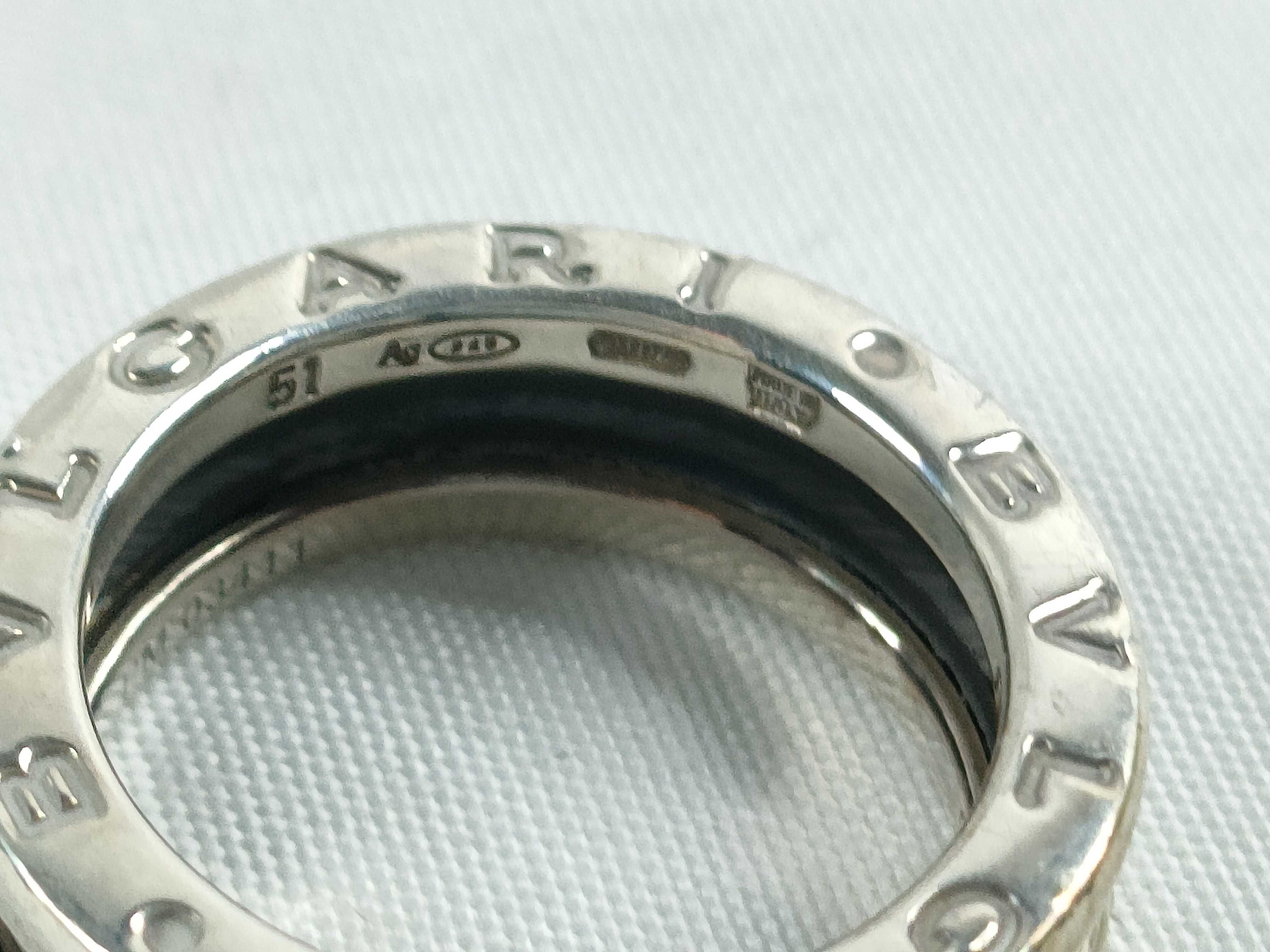 B Zero One Logo Black Silver 925 Ring — view 6