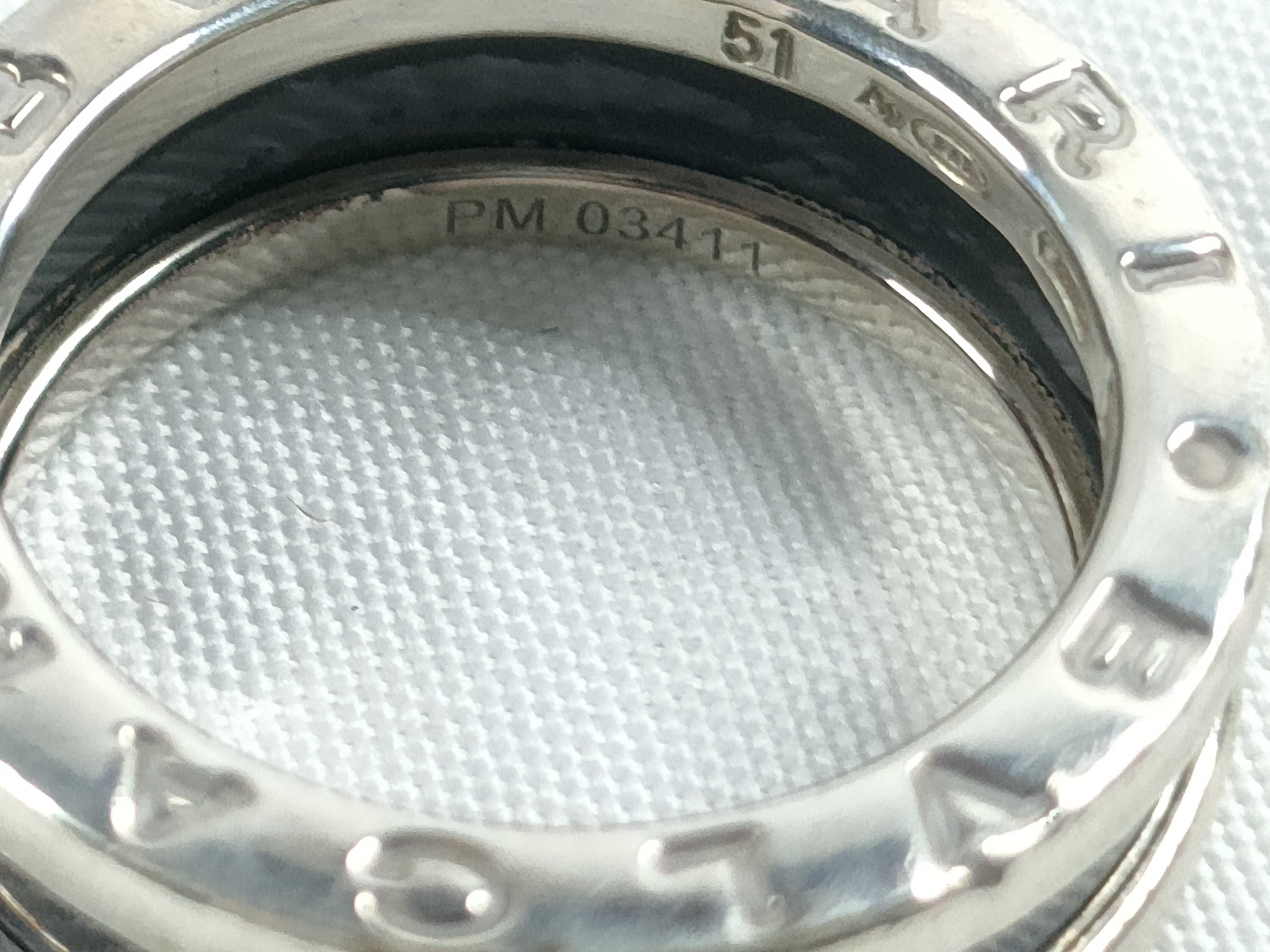 B Zero One Logo Black Silver 925 Ring — view 7