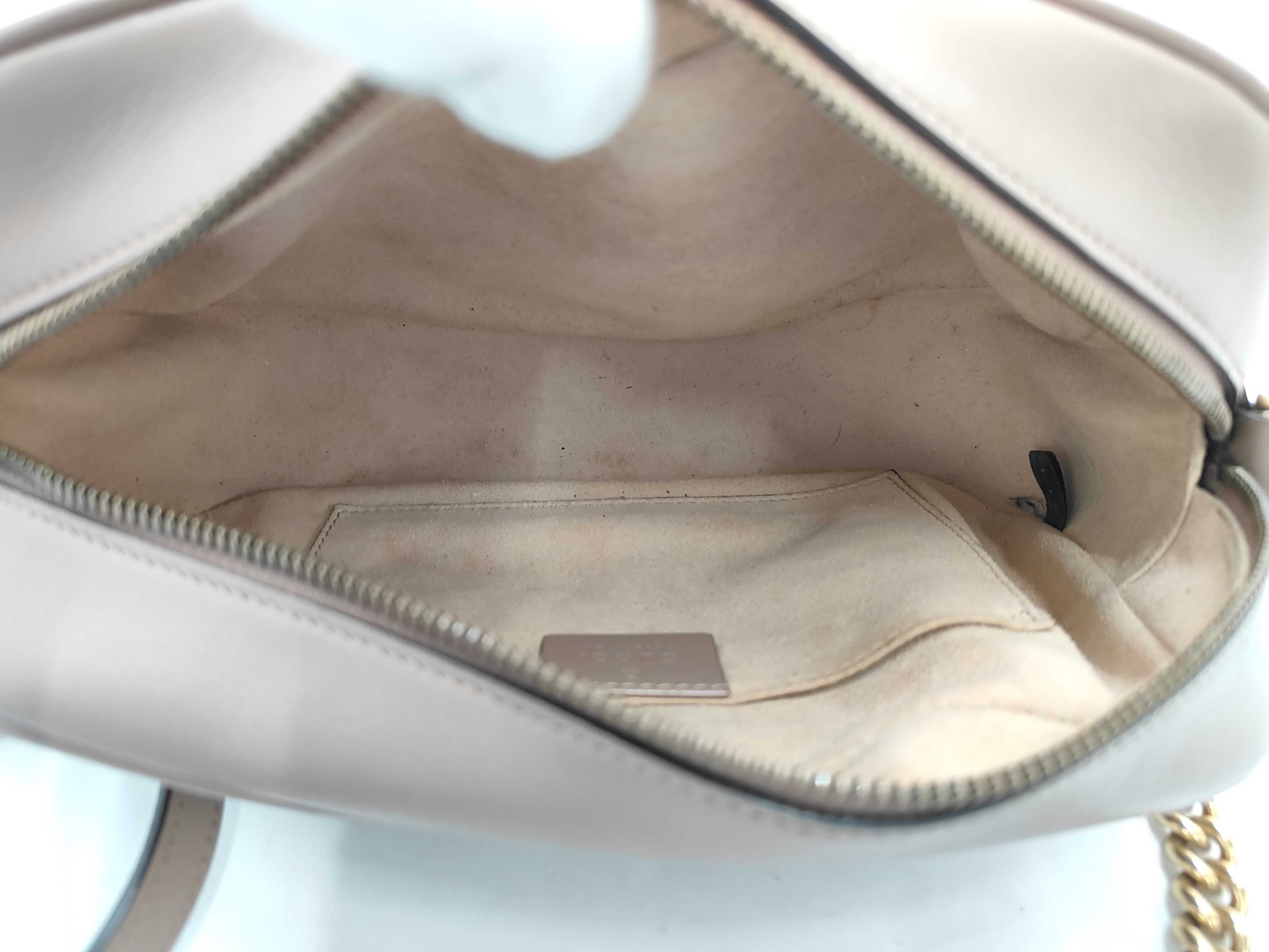 GG Marmont Leather Chain Shoulder Bag, Beige, 447632 (Shoulder Bag) — view 12