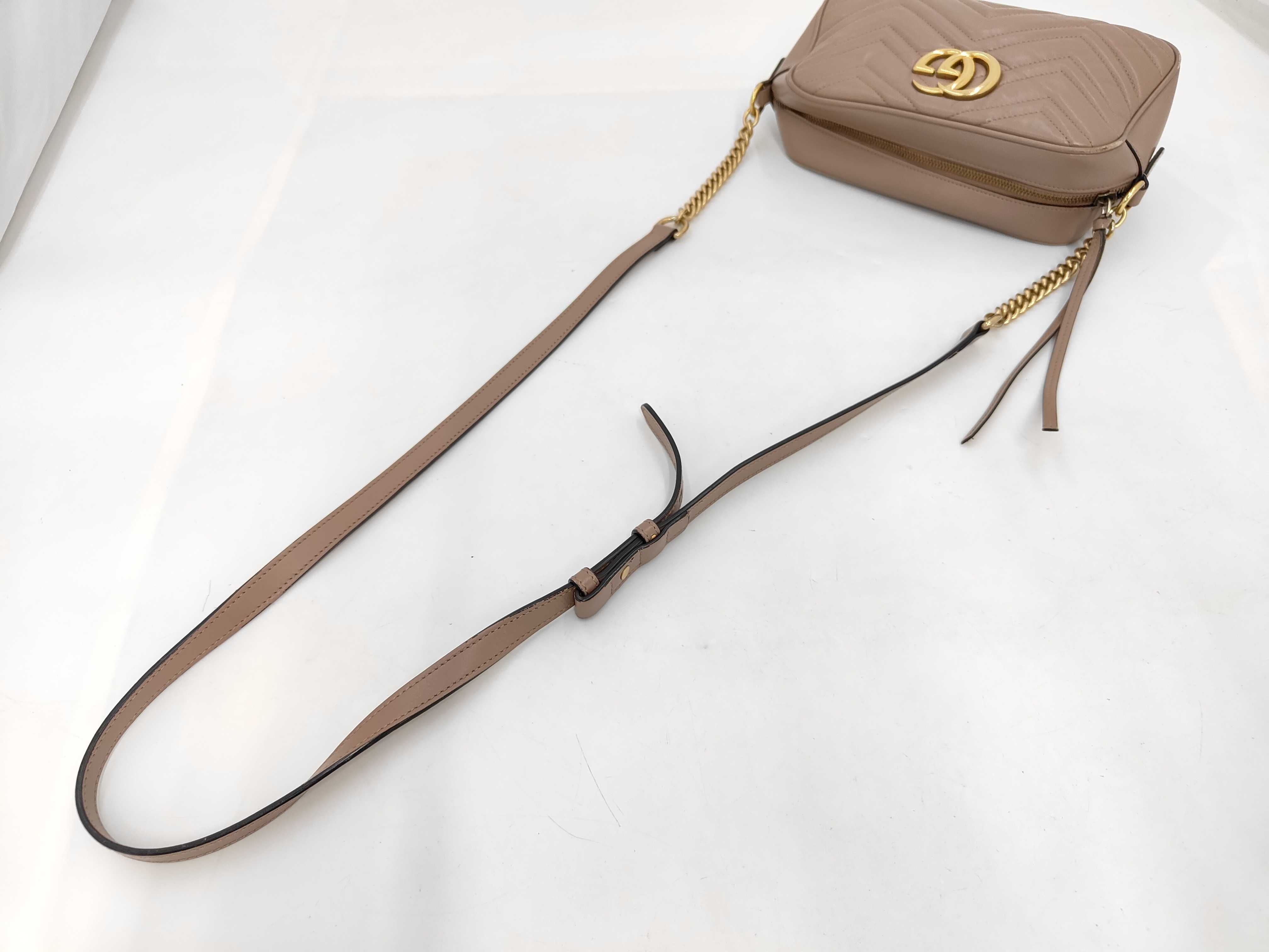 GG Marmont Leather Chain Shoulder Bag, Beige, 447632 (Shoulder Bag) — view 5
