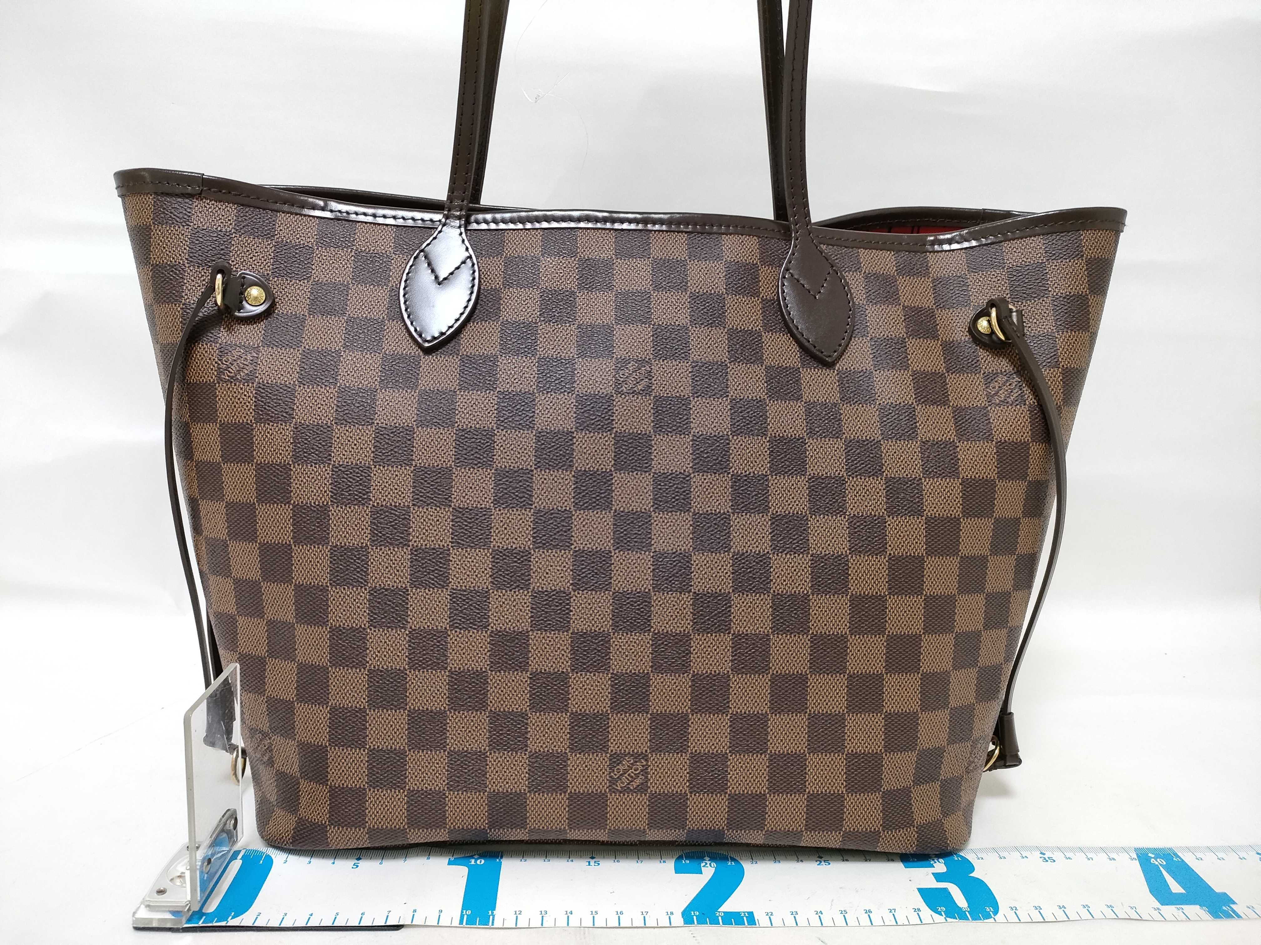 Damier Dark Brown Checkered Neverfull Tote Bag — view 2