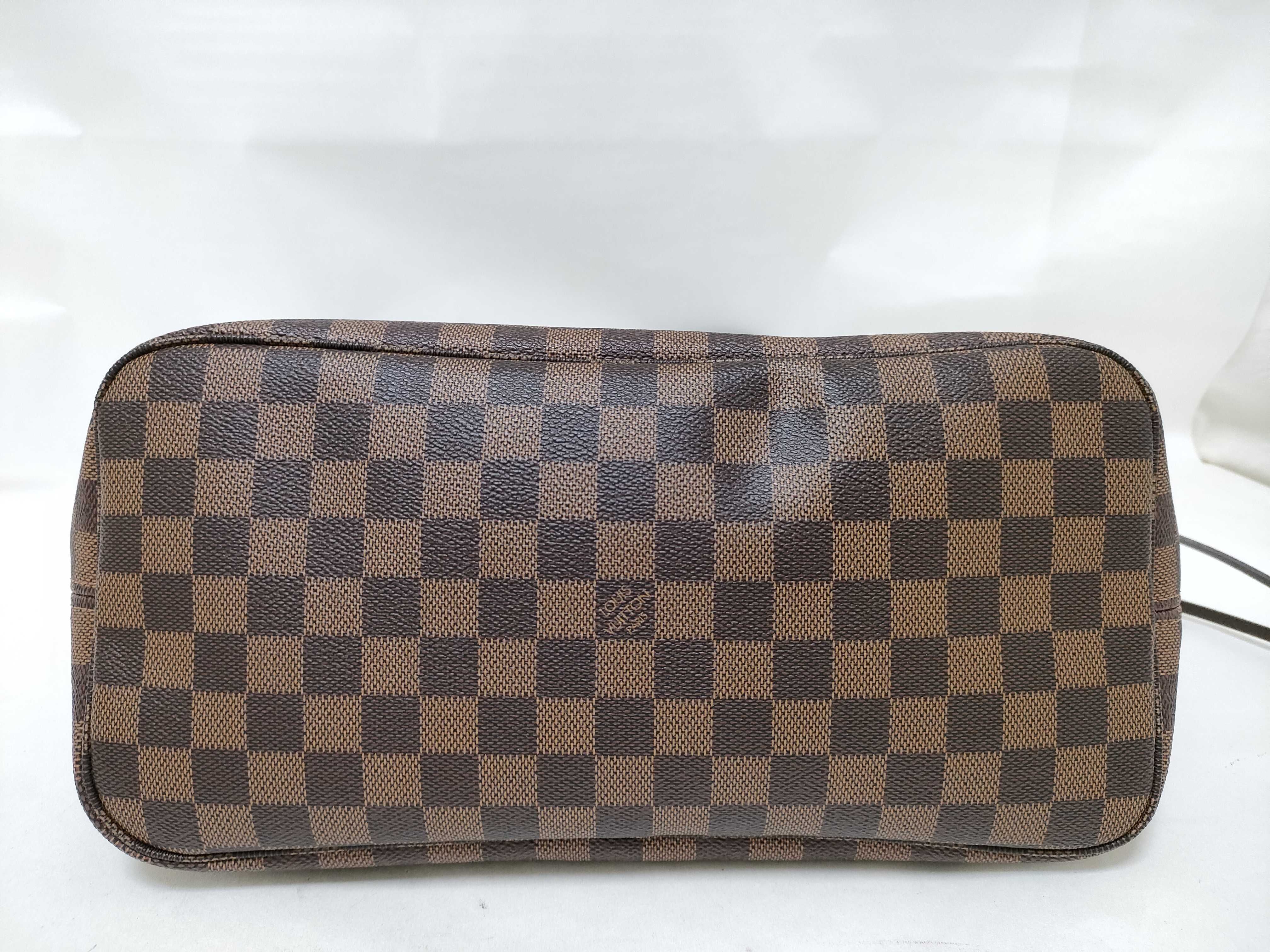 Damier Dark Brown Checkered Neverfull Tote Bag — view 7