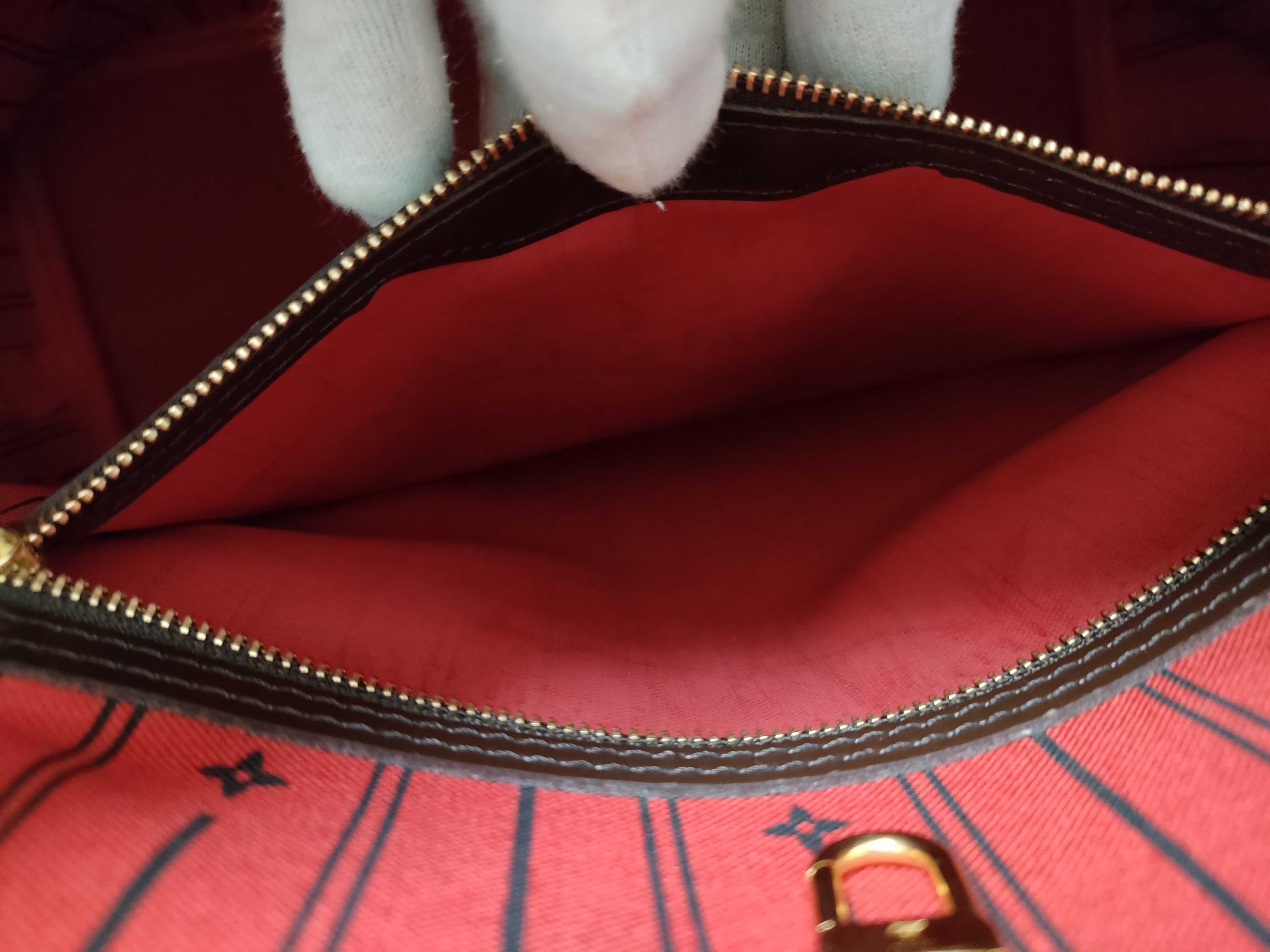 Damier Dark Brown Checkered Neverfull Tote Bag — view 10