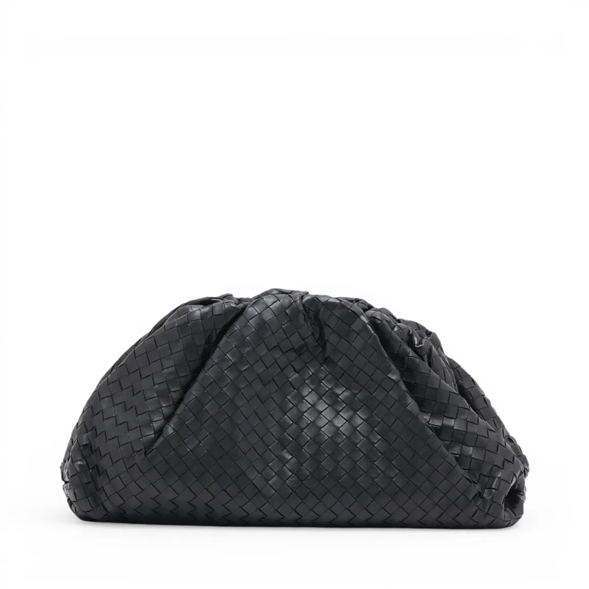 Intrecciato The Pouch Leather Clutch Bag Black — view 2