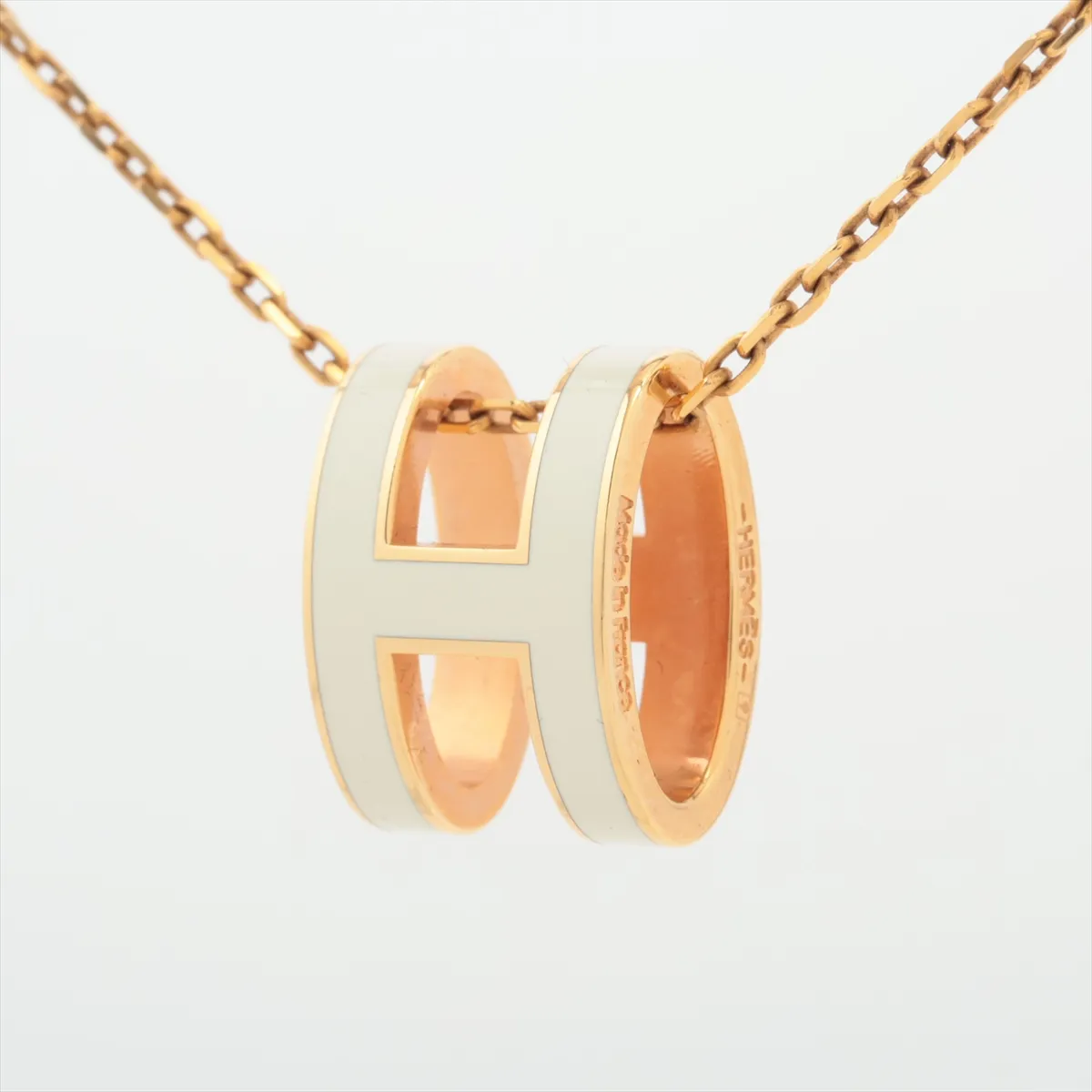 Pop H ST0250 Necklace, GP White x Black. Shows signs of wear including — view 2