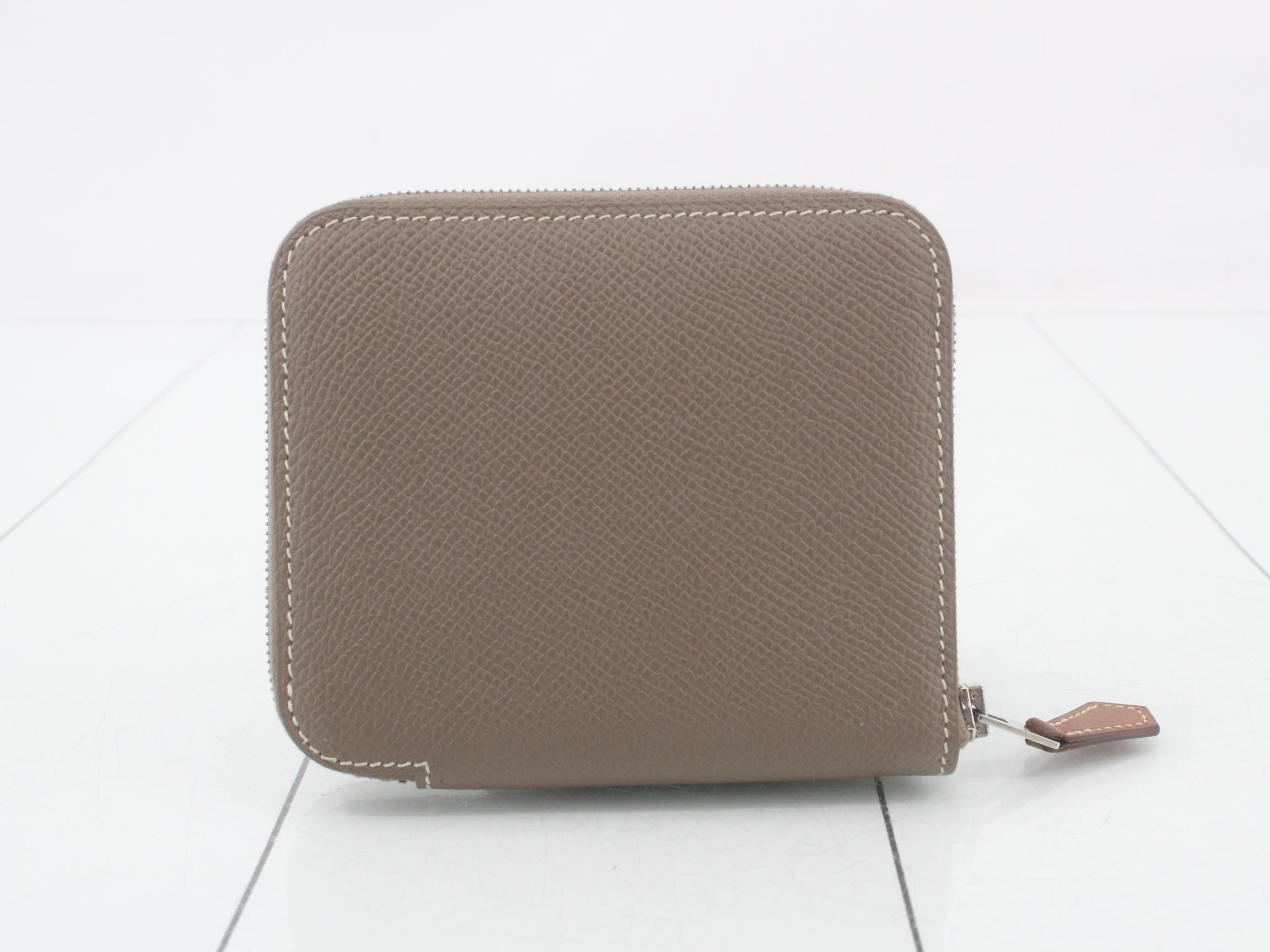 Azap Compact Silk In Veau Epsom Etoupe Mini Wallet (D Stamp) — view 2