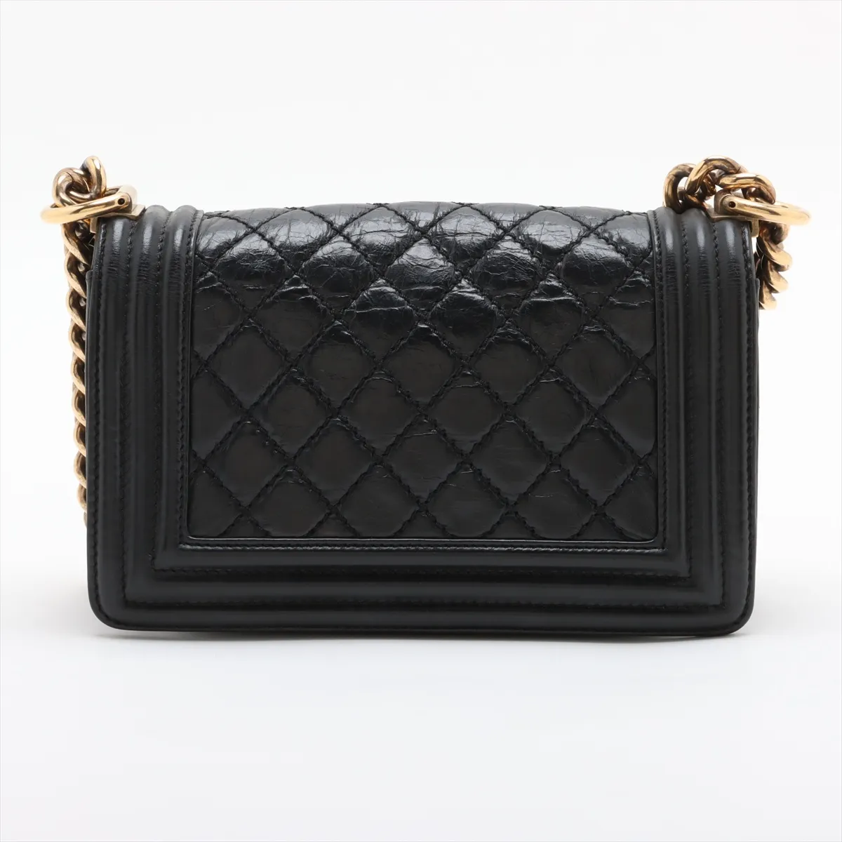 Boy Chanel 20 Small Vintage Calf Chain Shoulder Bag Black Gold Hardware 17740974 17th Series A67085 — view 2