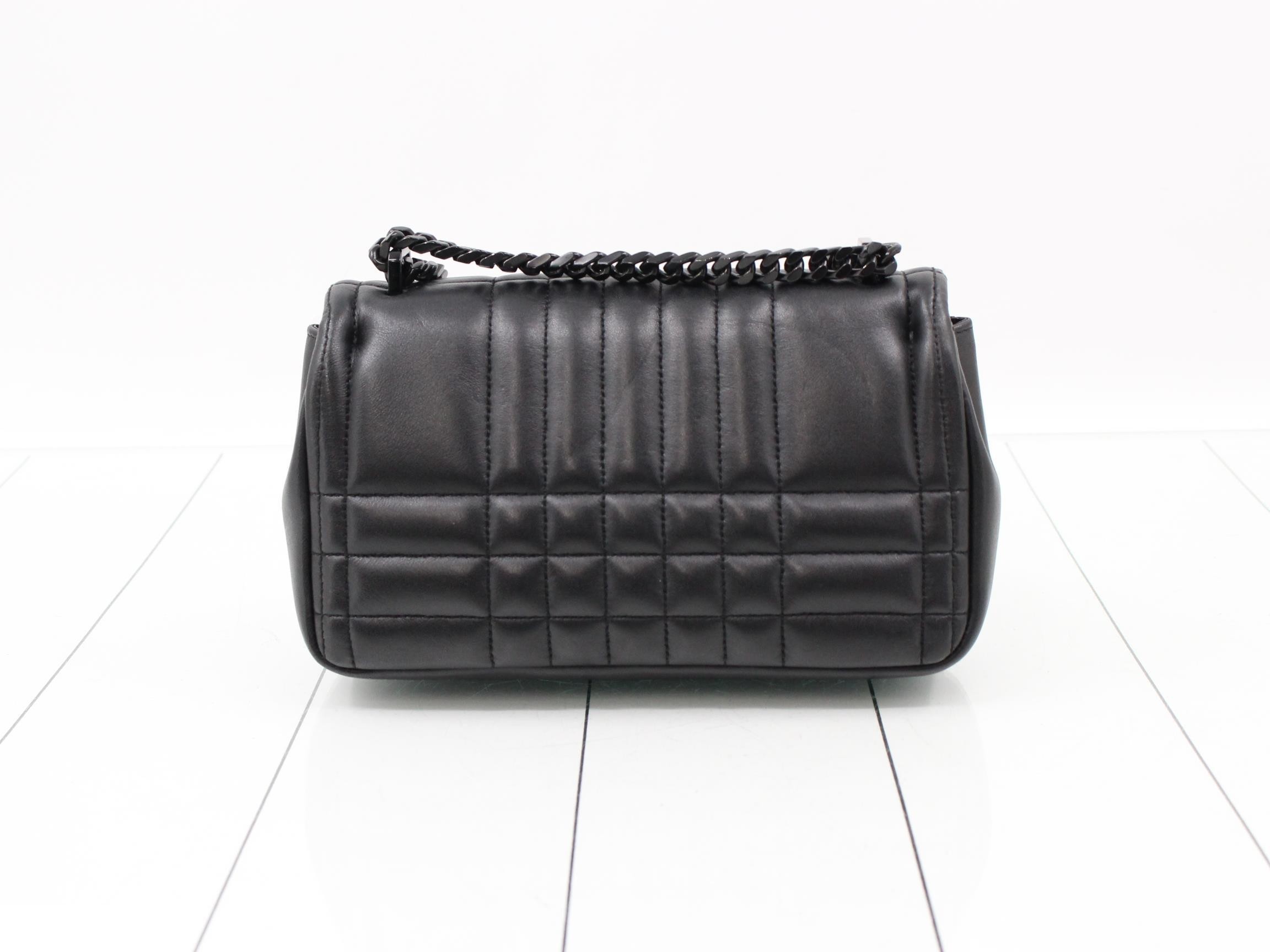 Laura Leather TB Logo Quilted Chain Shoulder Bag — view 2