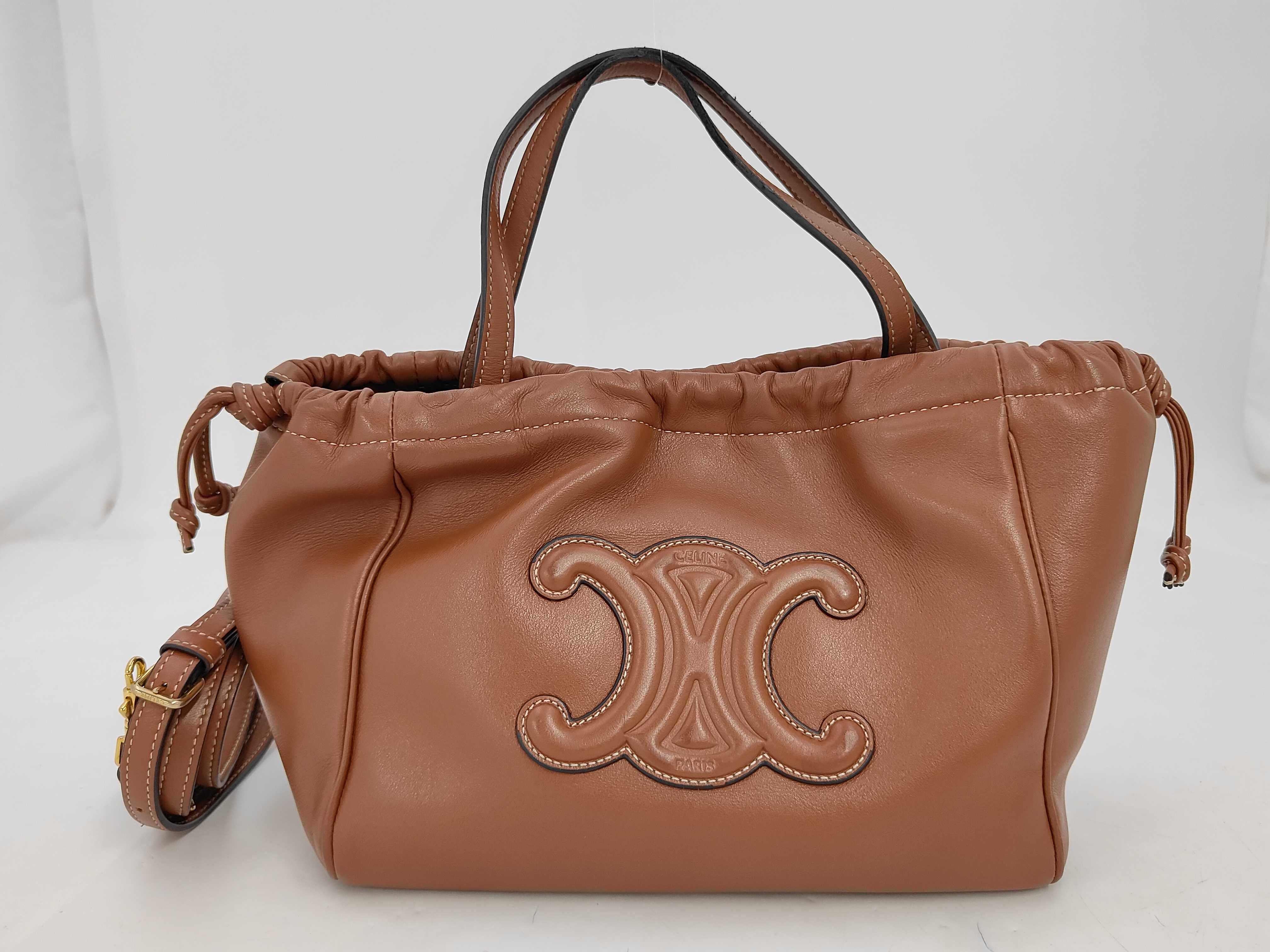 Triomphe Cuile Drawstring 2-Way Handbag Shoulder Bag Tote Bag